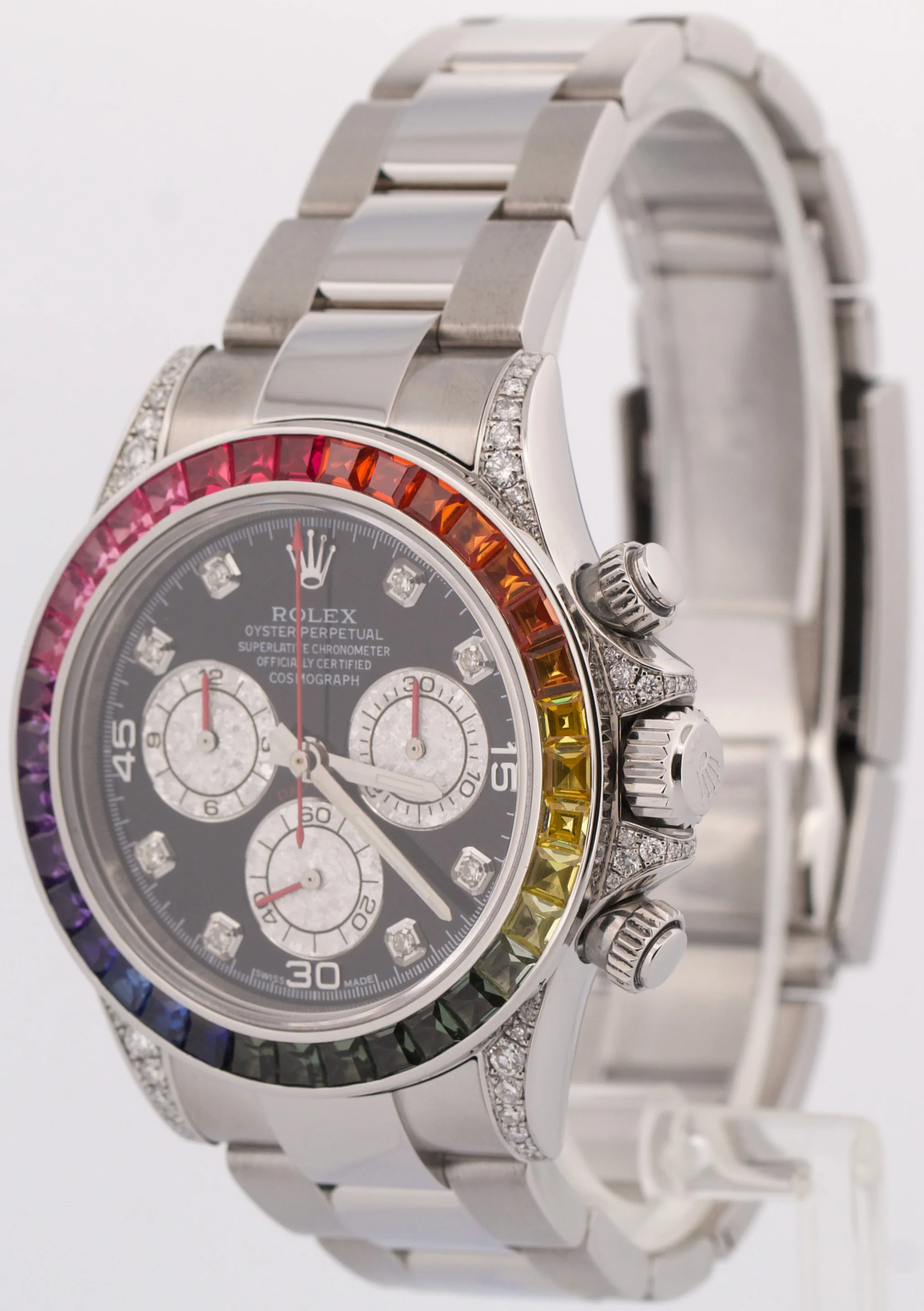 Rolex Daytona Cosmograph BLACK DIAMOND Stainless Steel RAINBOW 40mm Watch 116520 - Image 3