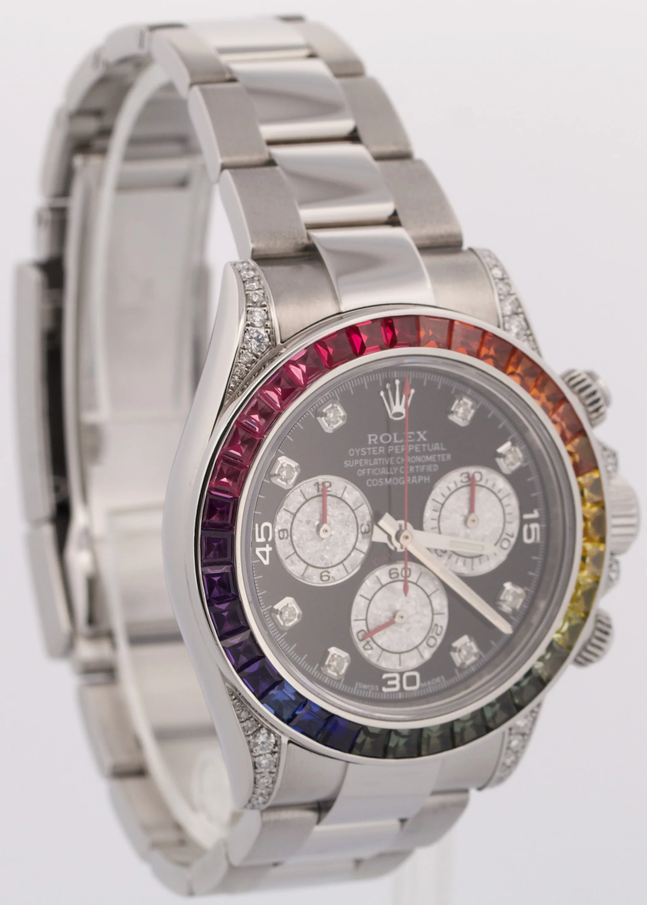 Rolex Daytona Cosmograph BLACK DIAMOND Stainless Steel RAINBOW 40mm Watch 116520 - Image 4