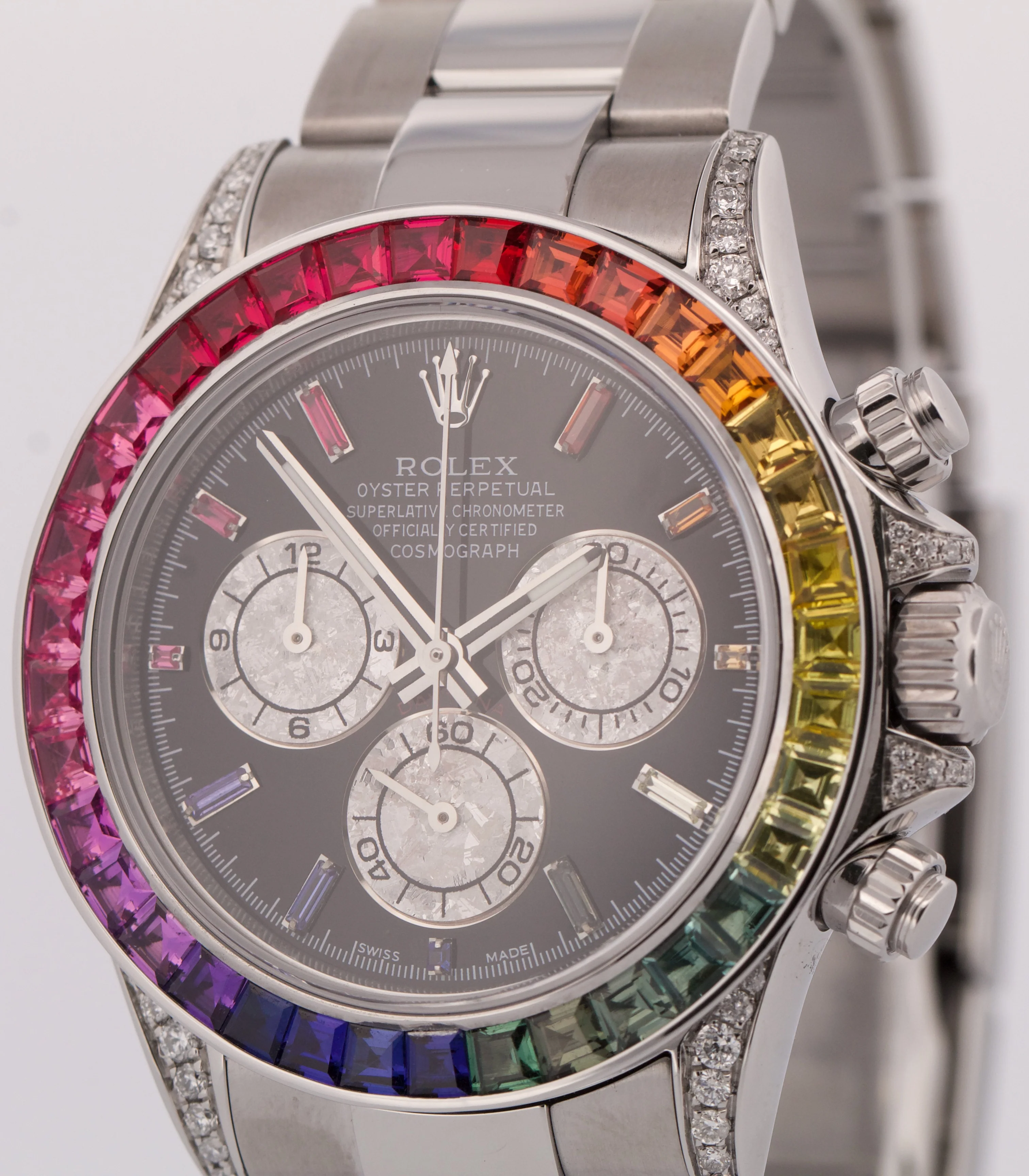 Rolex Daytona Cosmograph Black RAINBOW SAPPHIRE Chronograph Steel 40mm 116520 - Image 10