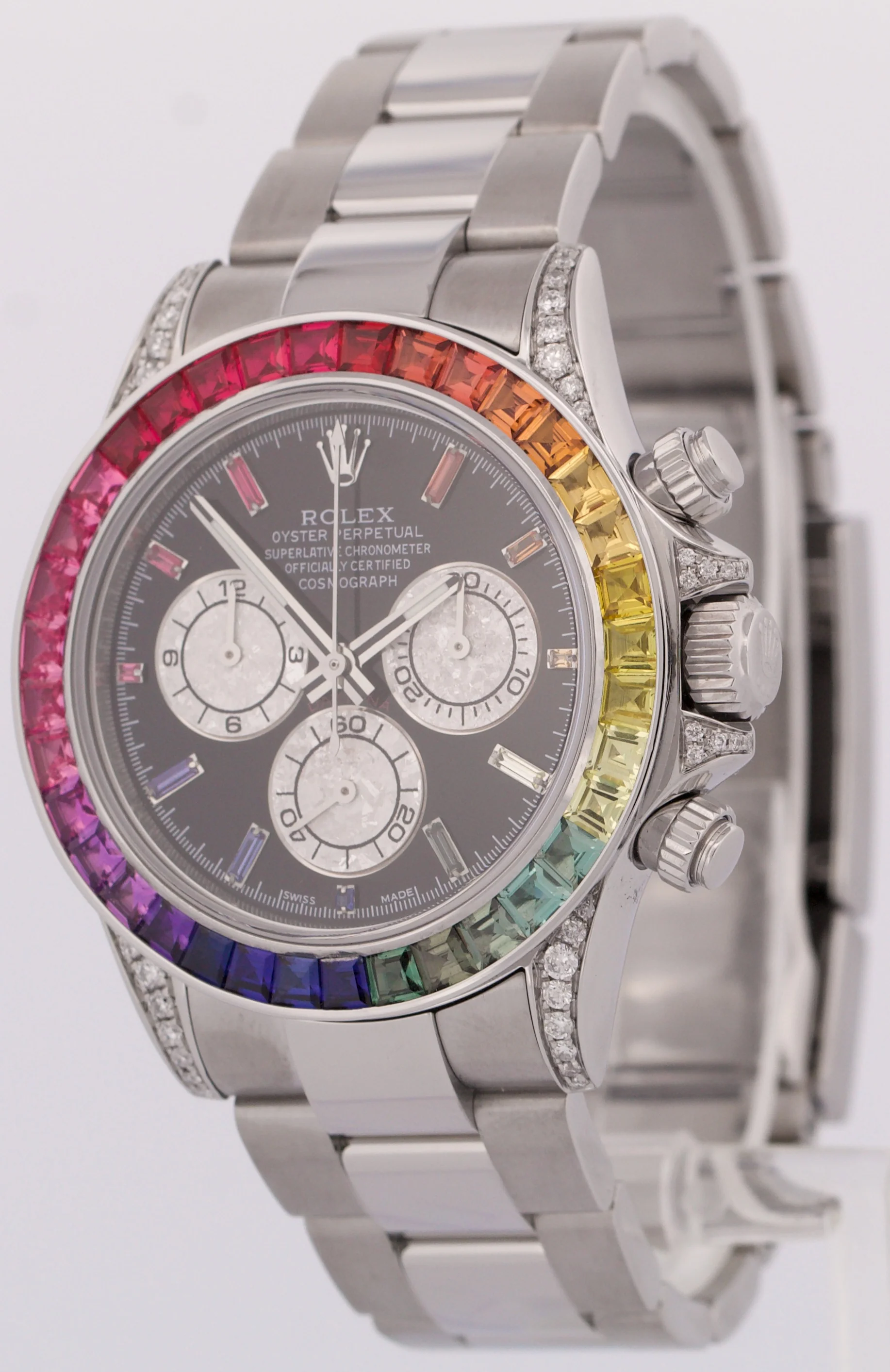 Rolex Daytona Cosmograph Black RAINBOW SAPPHIRE Chronograph Steel 40mm 116520 - Image 3