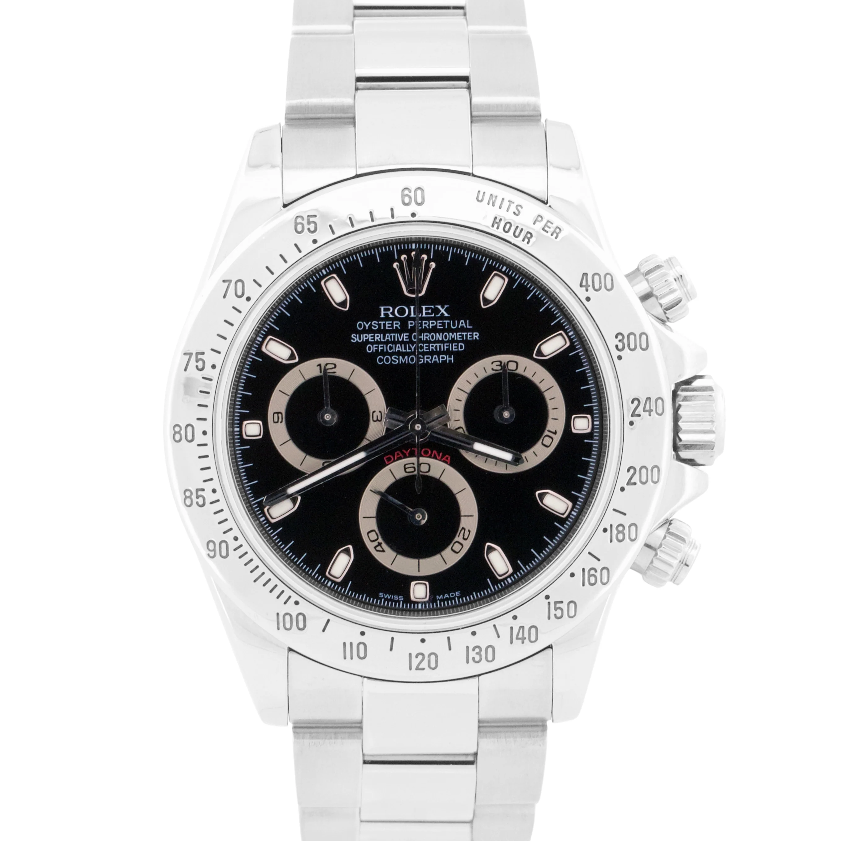 Rolex Daytona Cosmograph BLACK Stainless Steel Chronograph 40mm 116520 Watch