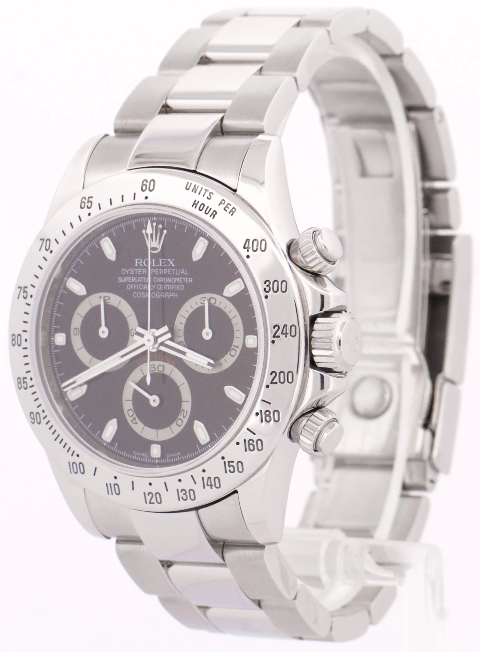 Rolex Daytona Cosmograph BLACK Stainless Steel Chronograph 40mm 116520 Watch - Image 3