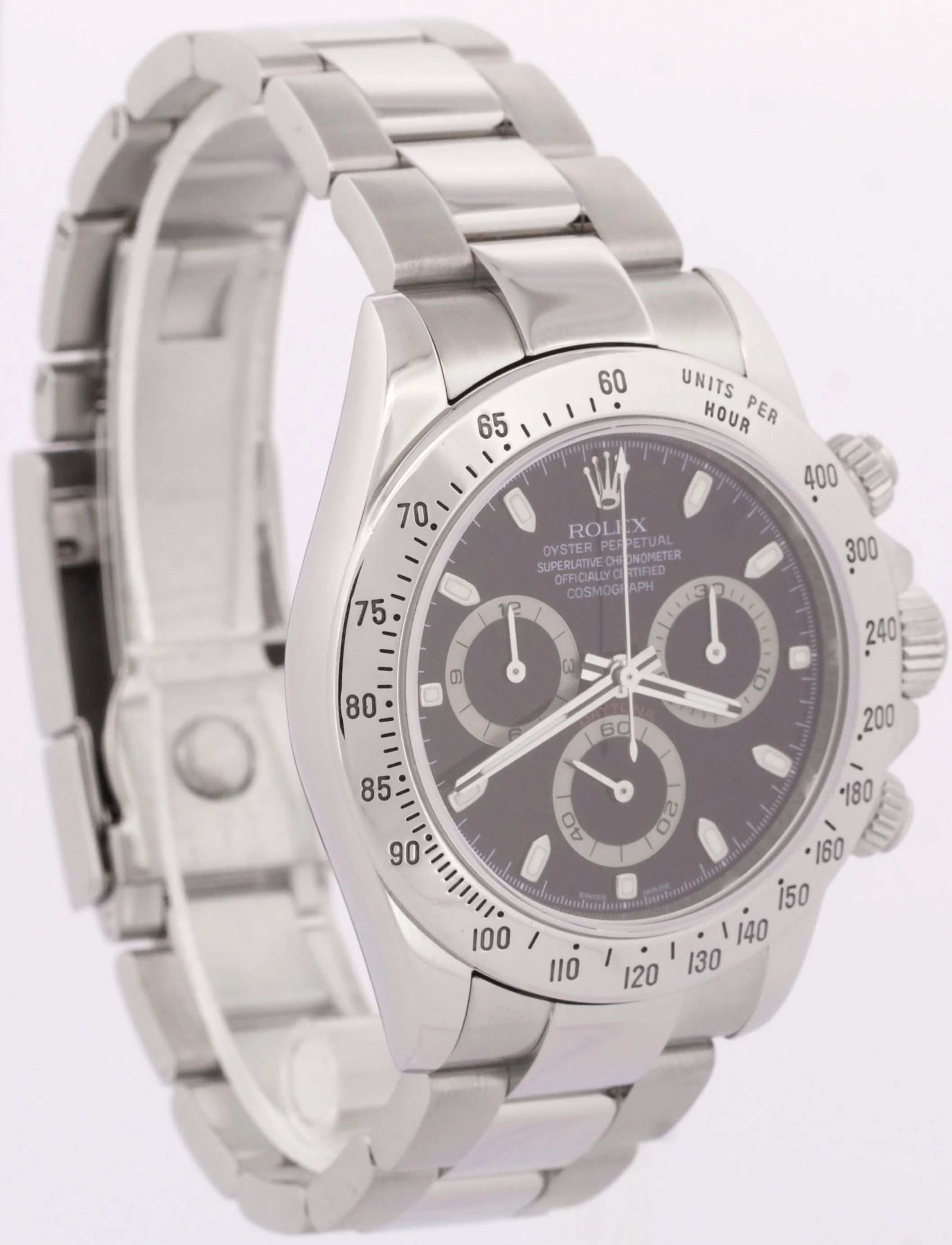 Rolex Daytona Cosmograph BLACK Stainless Steel Chronograph 40mm 116520 Watch - Image 4
