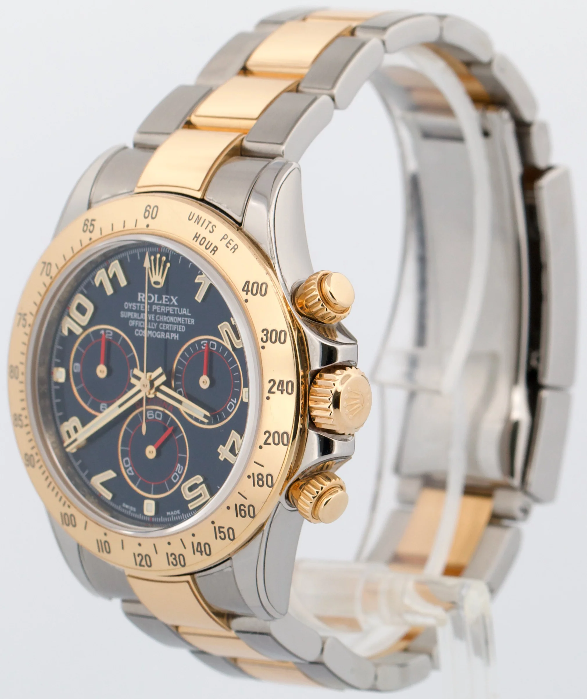Rolex Daytona Cosmograph BLUE RACING Two-Tone 18K Yellow Gold Steel 116523 Watch - Image 3