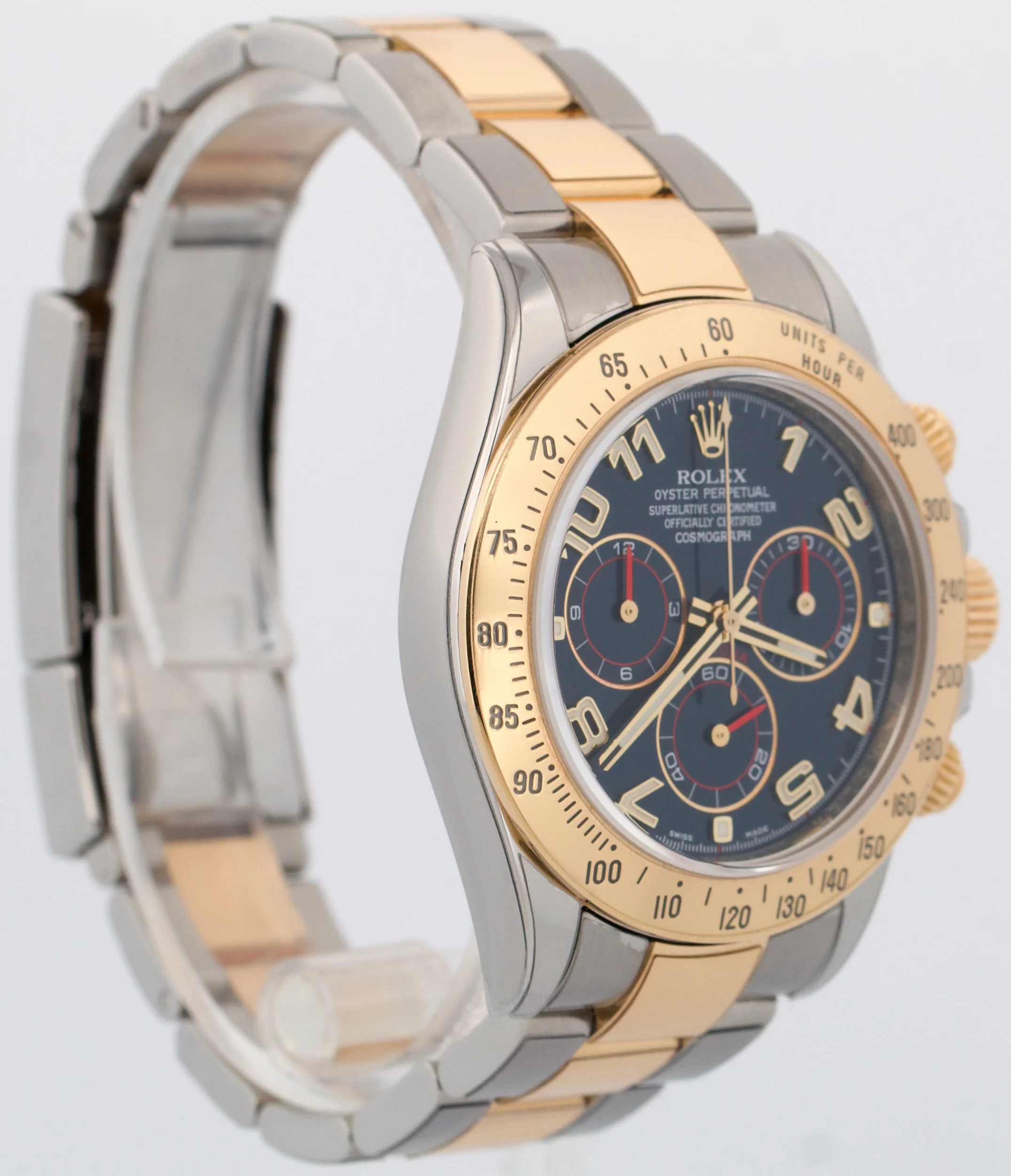 Rolex Daytona Cosmograph BLUE RACING Two-Tone 18K Yellow Gold Steel 116523 Watch - Image 4