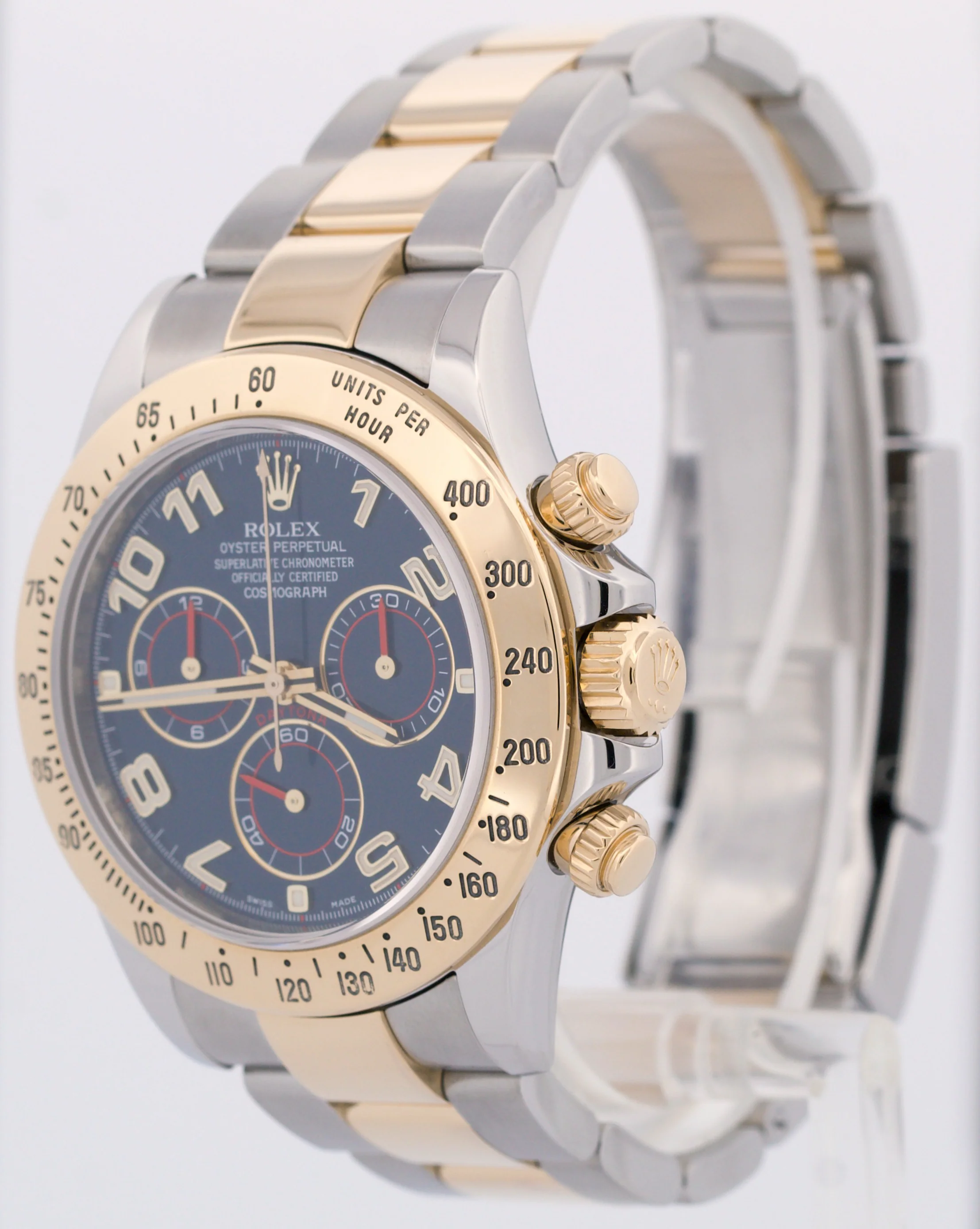 Rolex Daytona Cosmograph BLUE RACING 18K Yellow Gold Two-Tone Steel Watch 116523 - Image 3