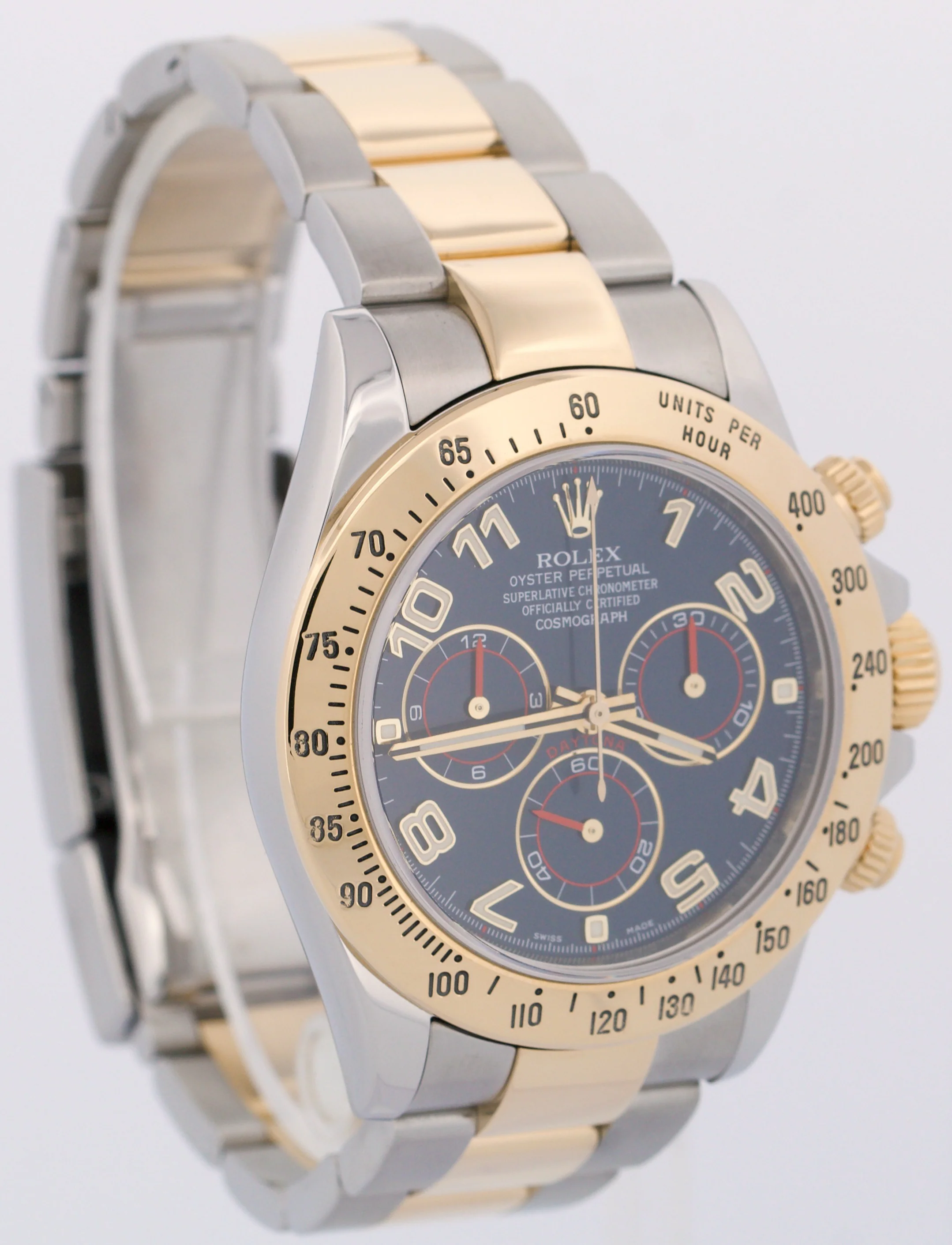Rolex Daytona Cosmograph BLUE RACING 18K Yellow Gold Two-Tone Steel Watch 116523 - Image 4