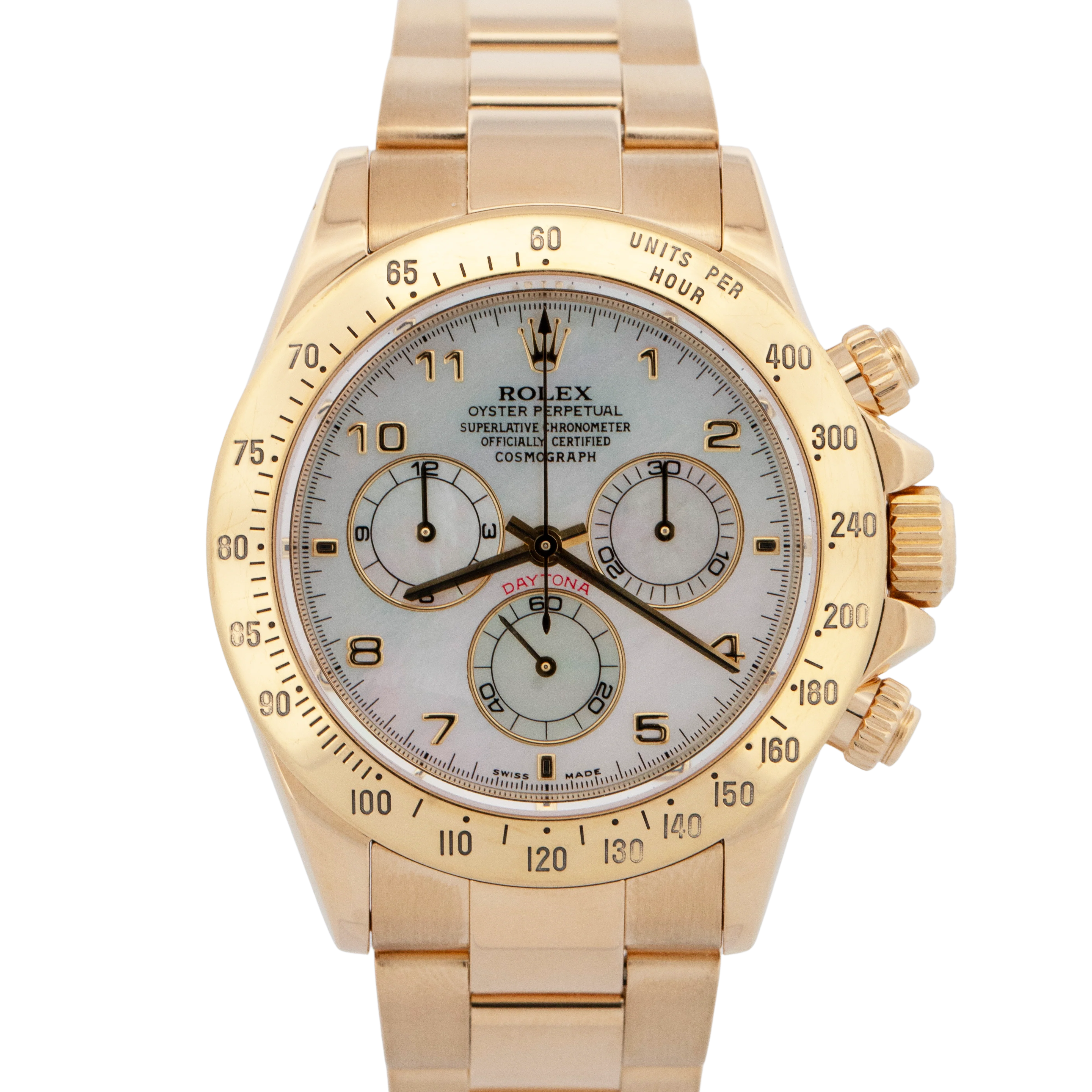 Rolex Daytona Cosmograph FACTORY MOP 18K Yellow Gold Oyster Watch 40mm 116528