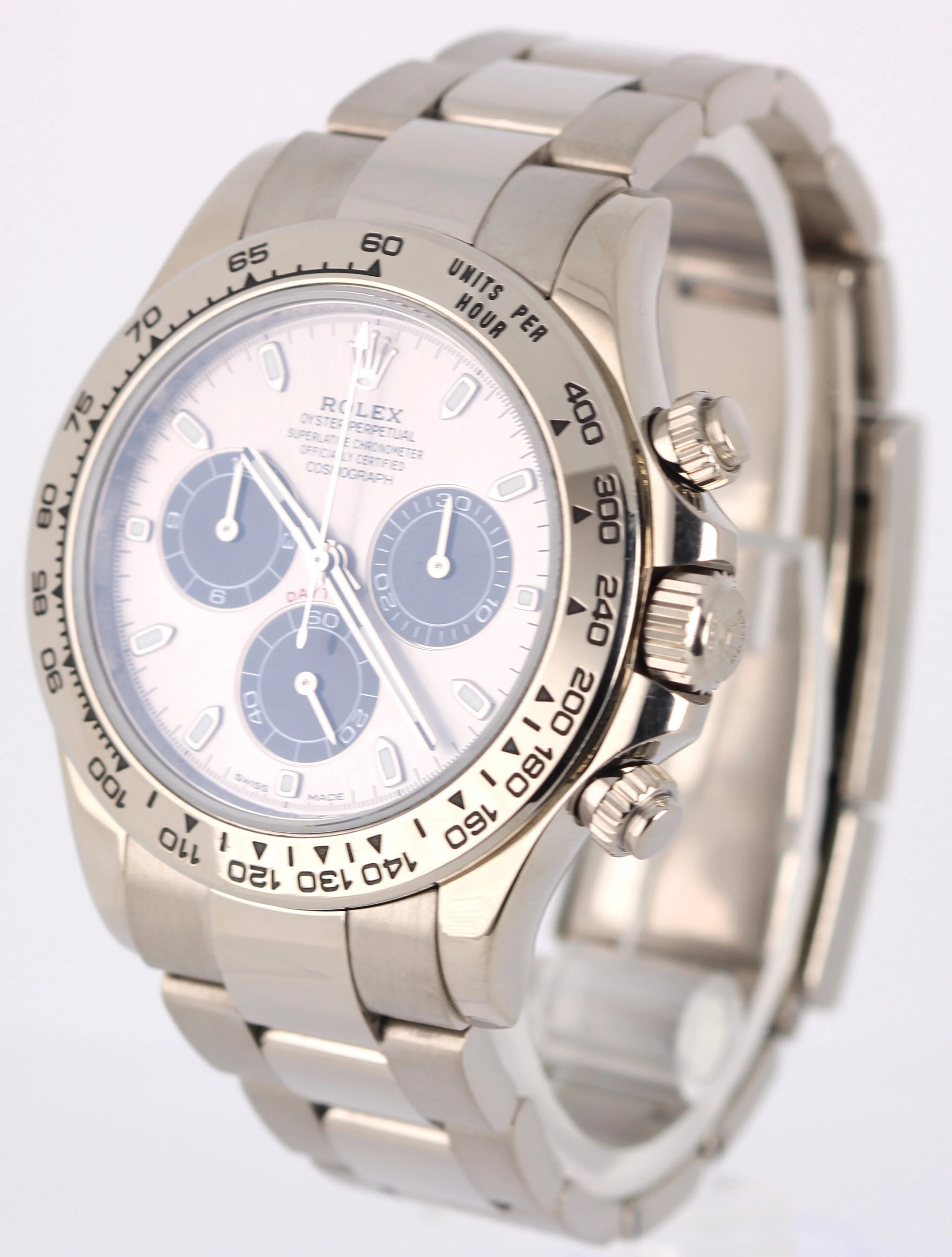 Rolex Daytona Cosmograph GHOST 18K White Gold Silver Black 116509 Watch - Image 2