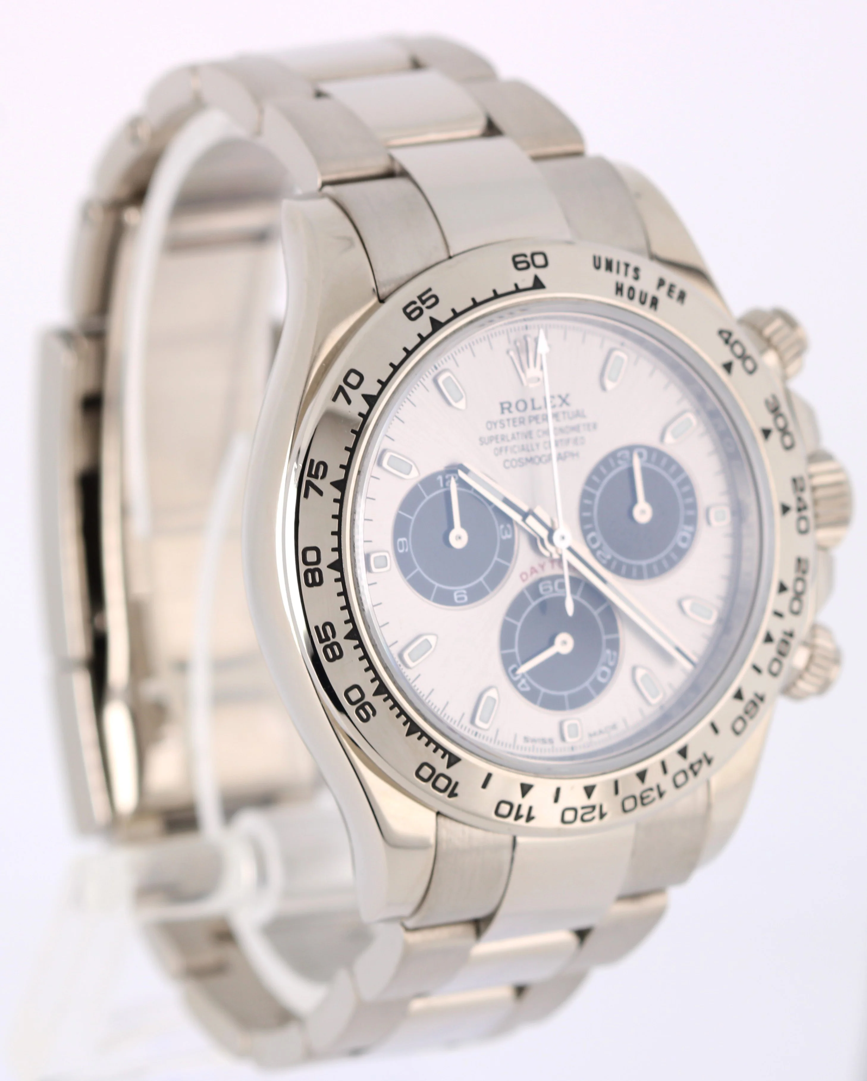Rolex Daytona Cosmograph GHOST 18K White Gold Silver Black 116509 Watch - Image 3