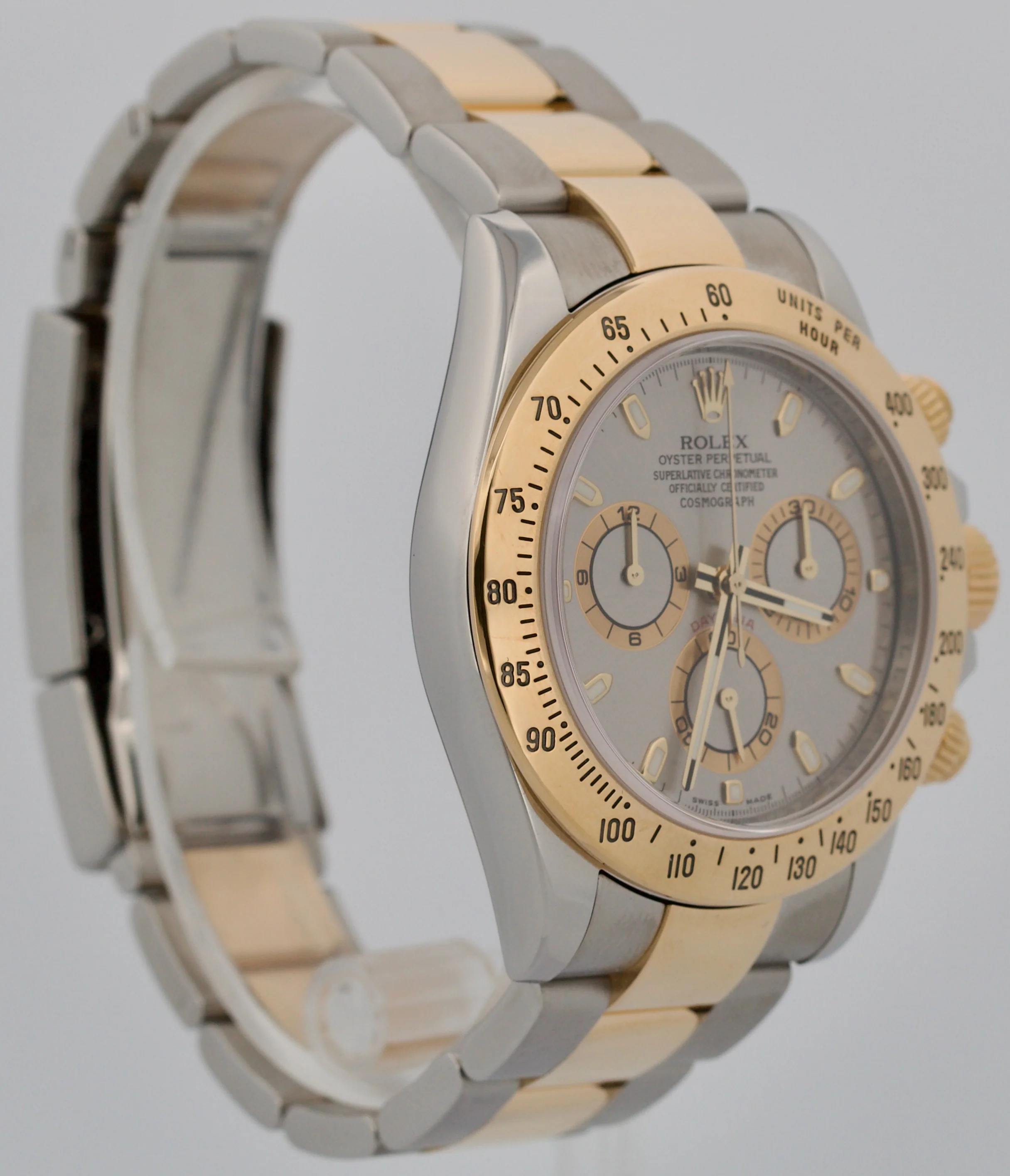 Rolex Daytona Cosmograph SLATE Gray 18K Gold RANDOM SERIAL Steel Watch 116523 - Image 3