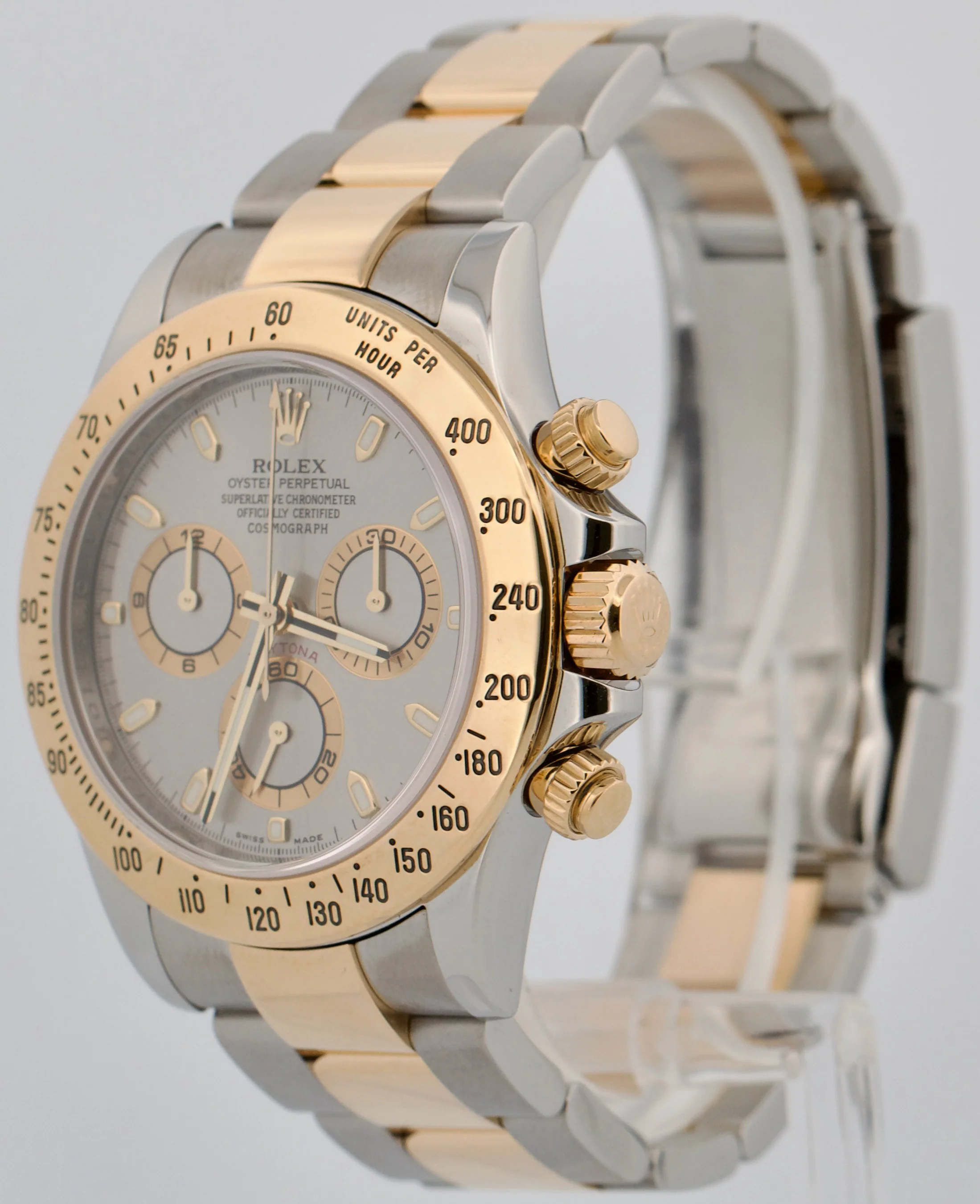 Rolex Daytona Cosmograph SLATE Gray 18K Gold RANDOM SERIAL Steel Watch 116523 - Image 4