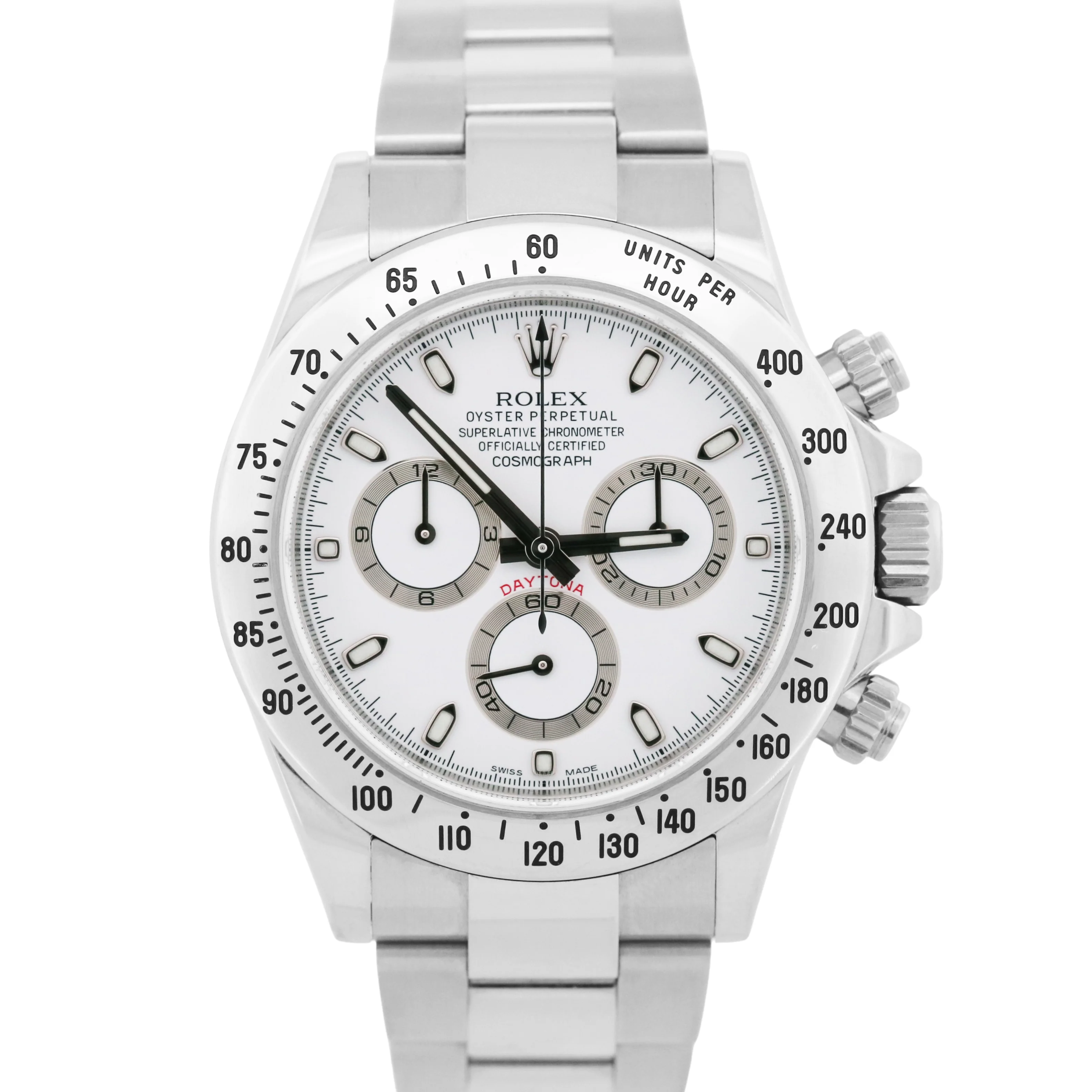 UNPOLISHED Rolex Daytona Cosmograph White BLUE LUME APH 40mm 116520 Steel Watch