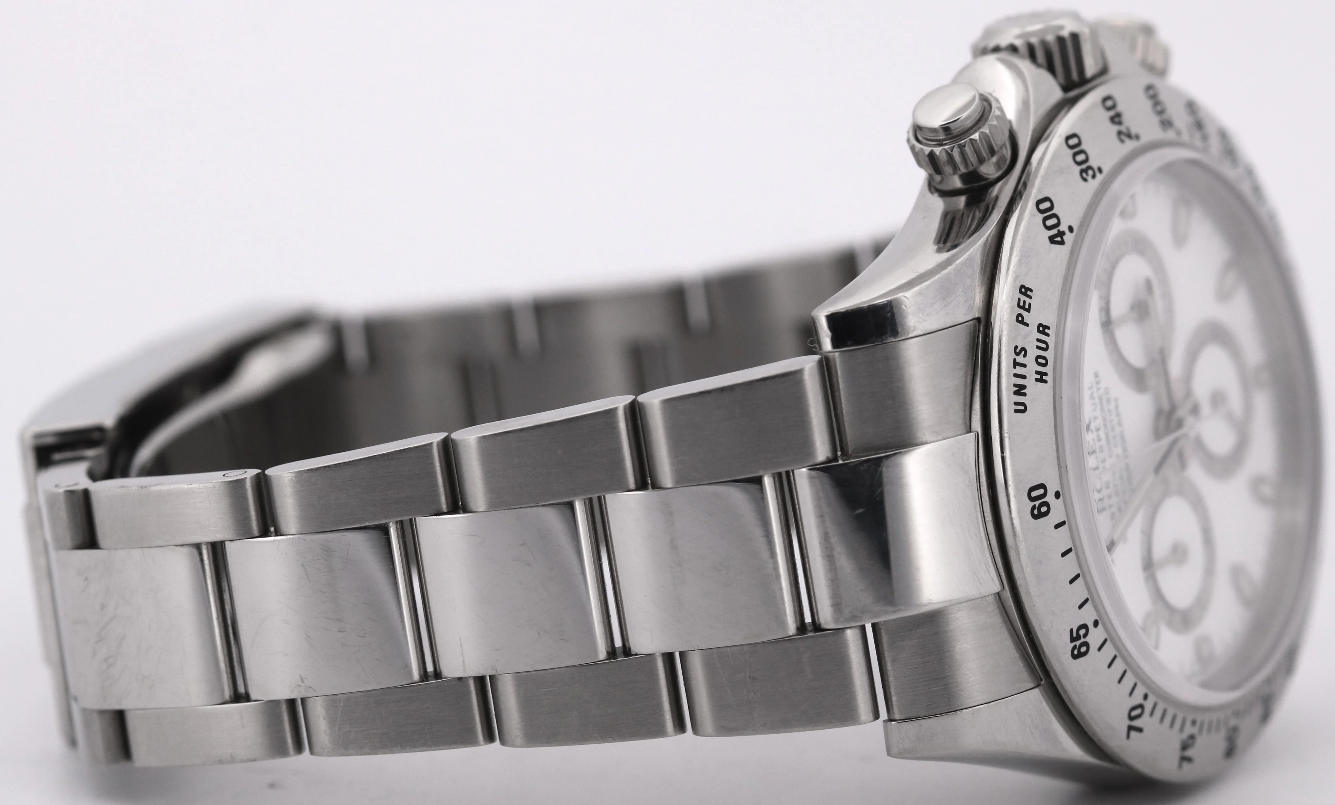 UNPOLISHED Rolex Daytona Cosmograph White BLUE LUME APH 40mm 116520 Steel Watch - Image 8