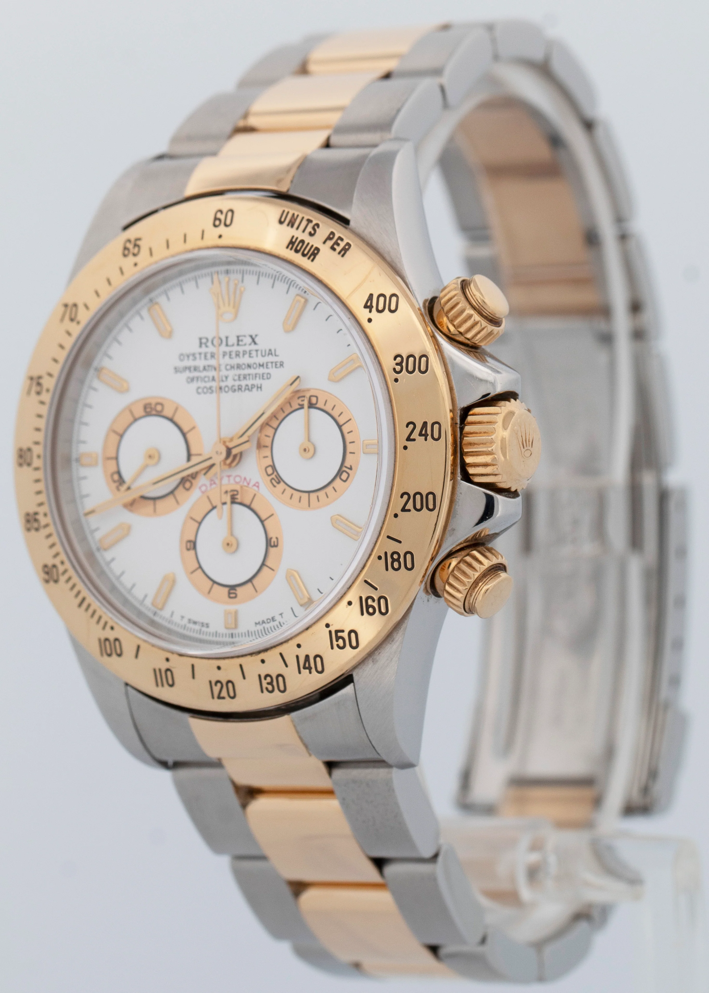 1997 Rolex Daytona Cosmograph White Two-Tone 18K Yellow Gold Steel Watch 16523 - Image 2