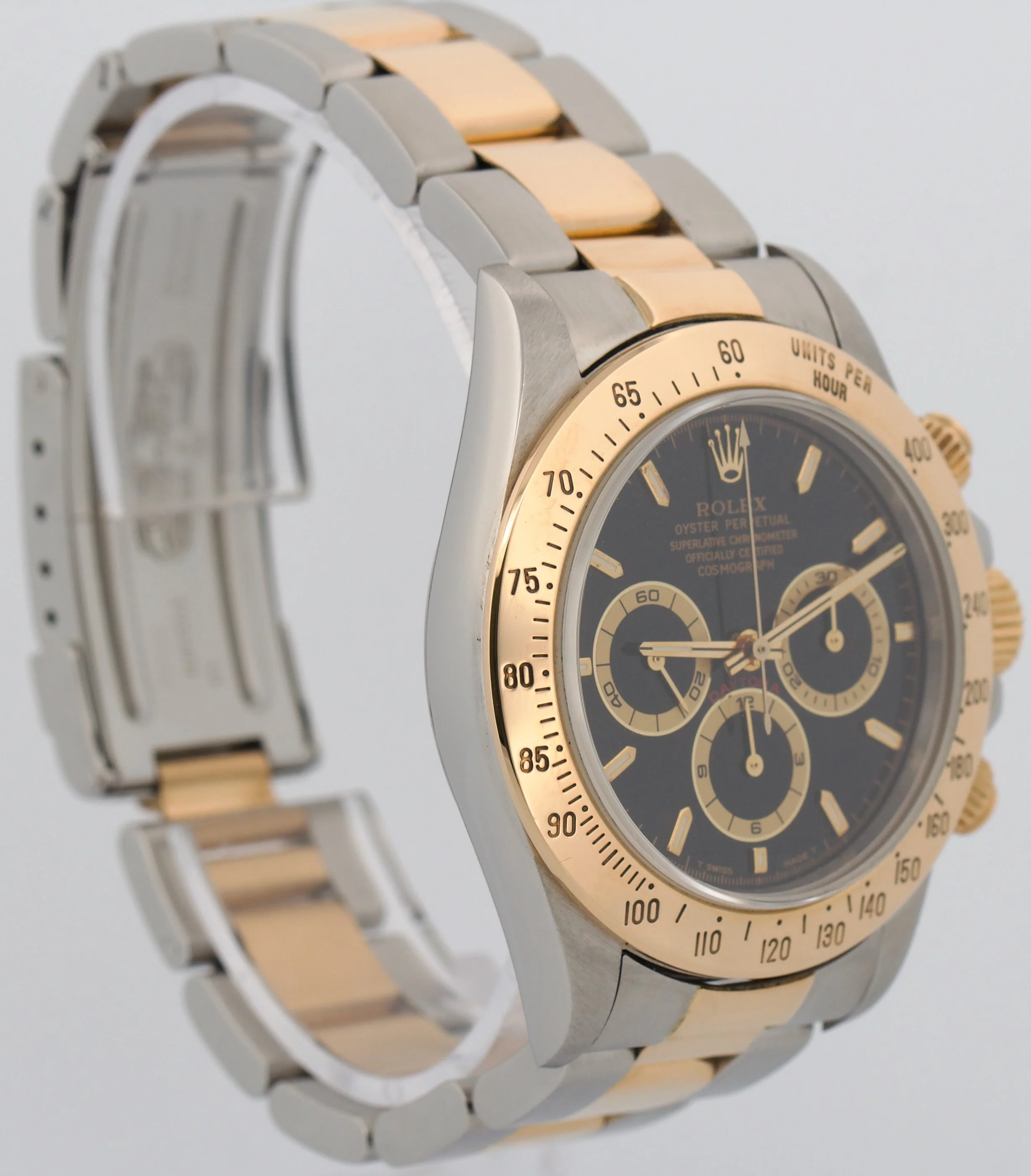Rolex Daytona Cosmograph ZENITH Black Two-Tone 18K Yellow Gold Steel Watch 16523 - Image 4
