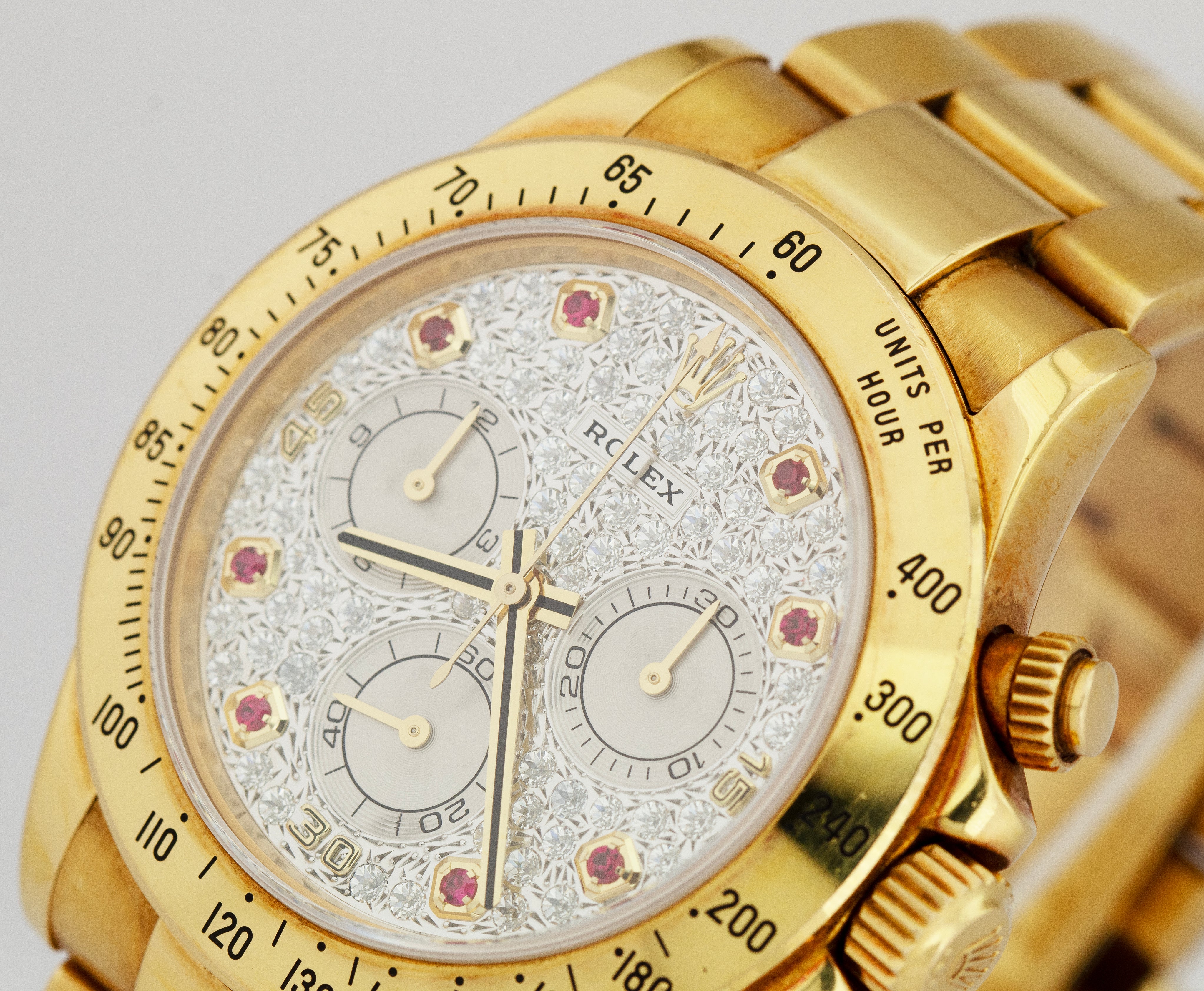 Rolex Daytona FACTORY DIAMOND RUBY PAVE 40mm Yellow Gold 116528 Watch BOX PAPERS - Image 3