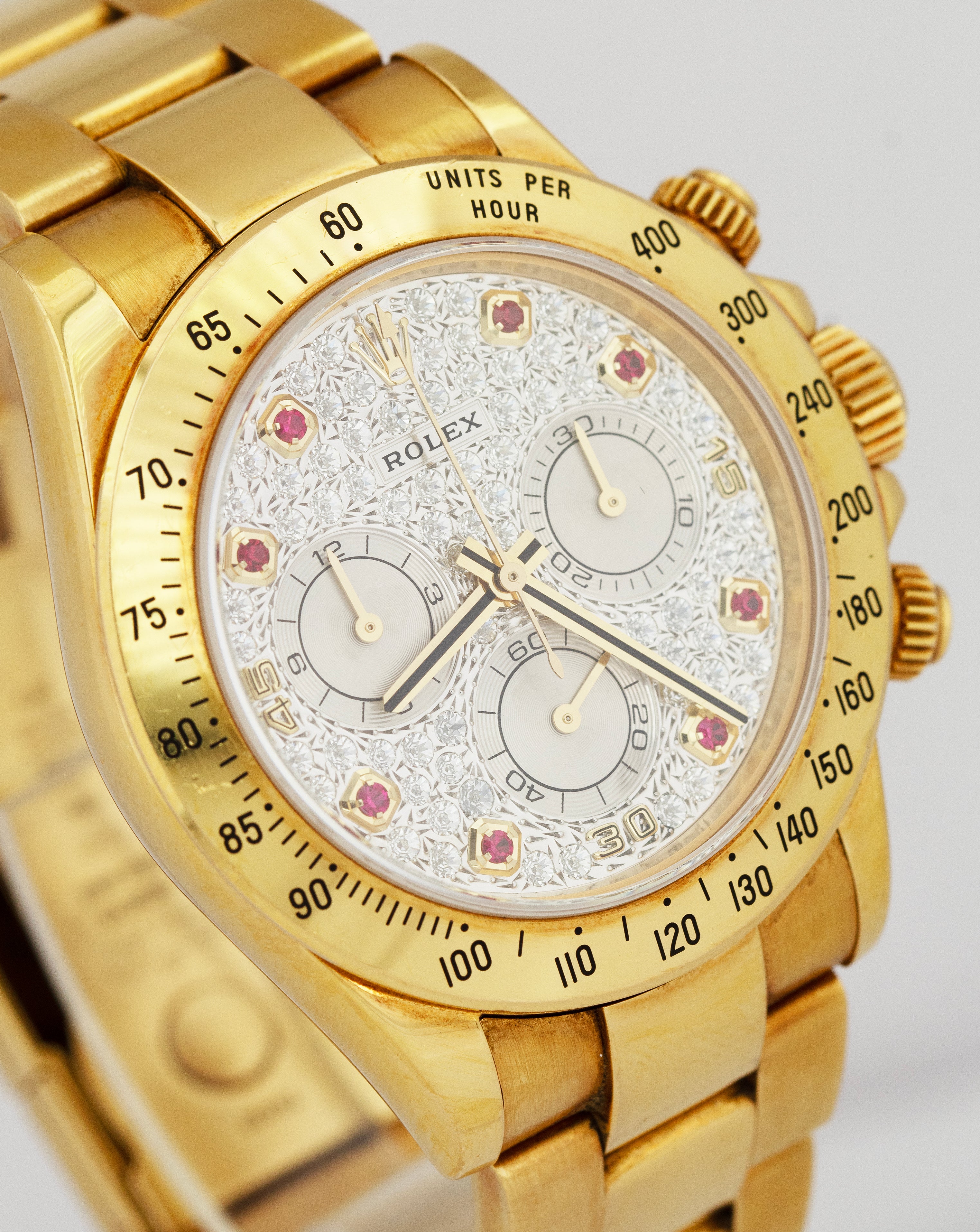 Rolex Daytona FACTORY DIAMOND RUBY PAVE 40mm Yellow Gold 116528 Watch BOX PAPERS - Image 4