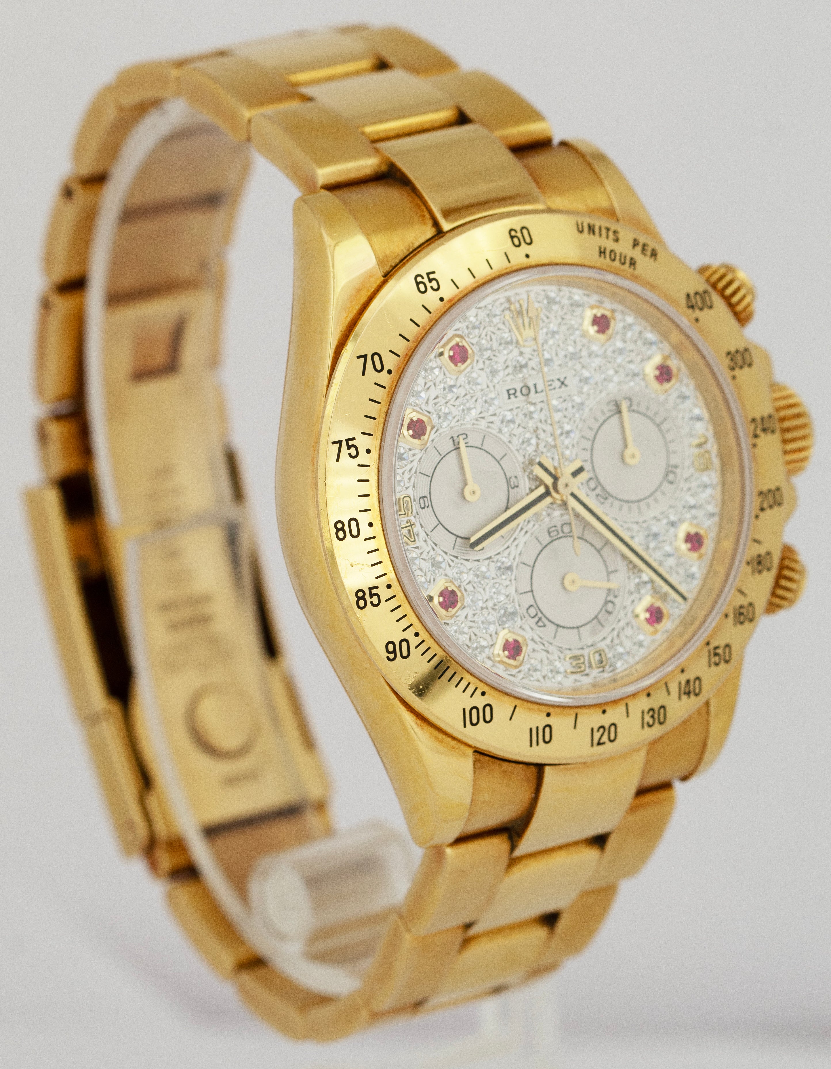 Rolex Daytona FACTORY DIAMOND RUBY PAVE 40mm Yellow Gold 116528 Watch BOX PAPERS - Image 6