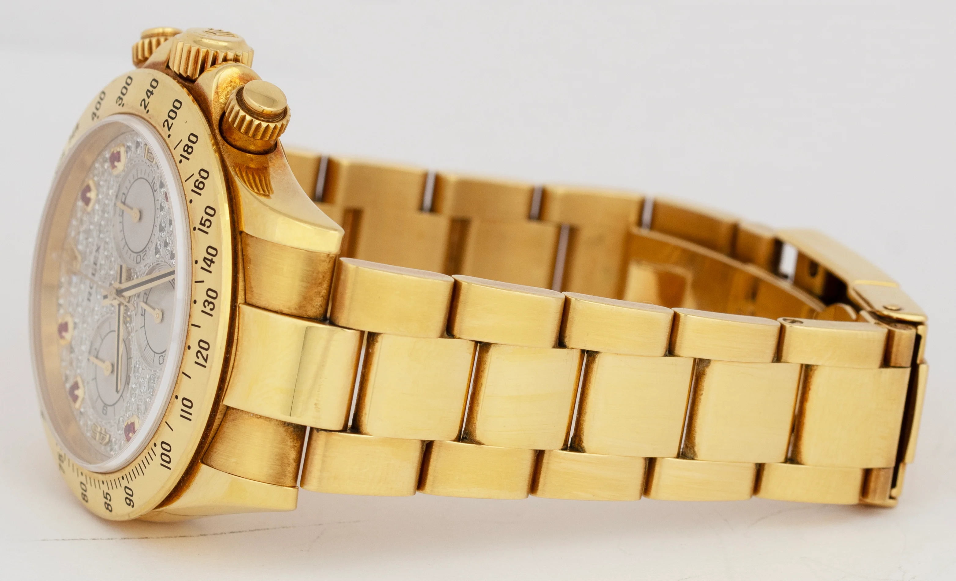 Rolex Daytona FACTORY DIAMOND RUBY PAVE 40mm Yellow Gold 116528 Watch BOX PAPERS - Image 8