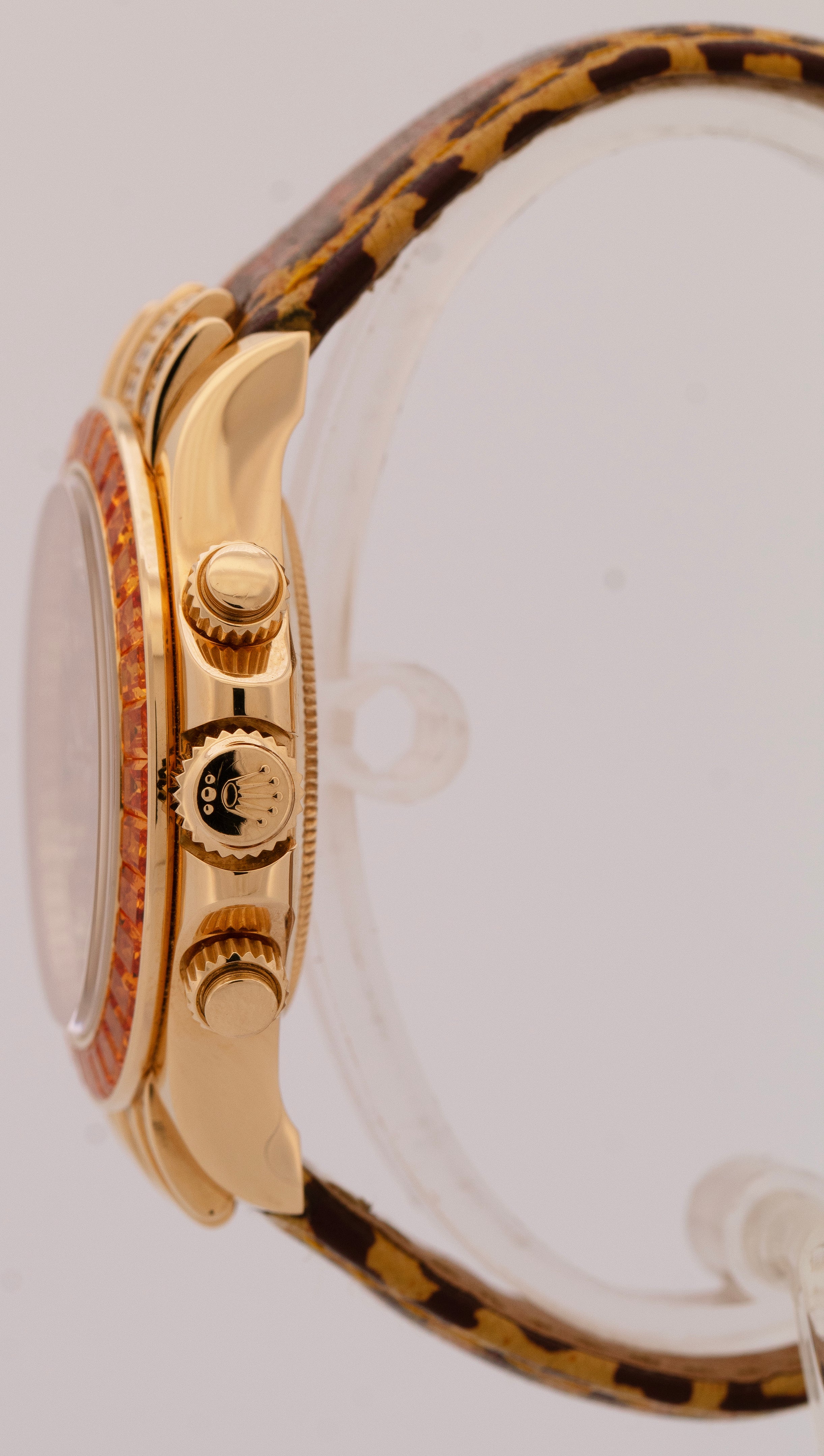 Rolex Daytona Yellow Gold FACTORY ORANGE SAPPHIRE DIAMOND Watch 116598 SACO B+P - Image 5