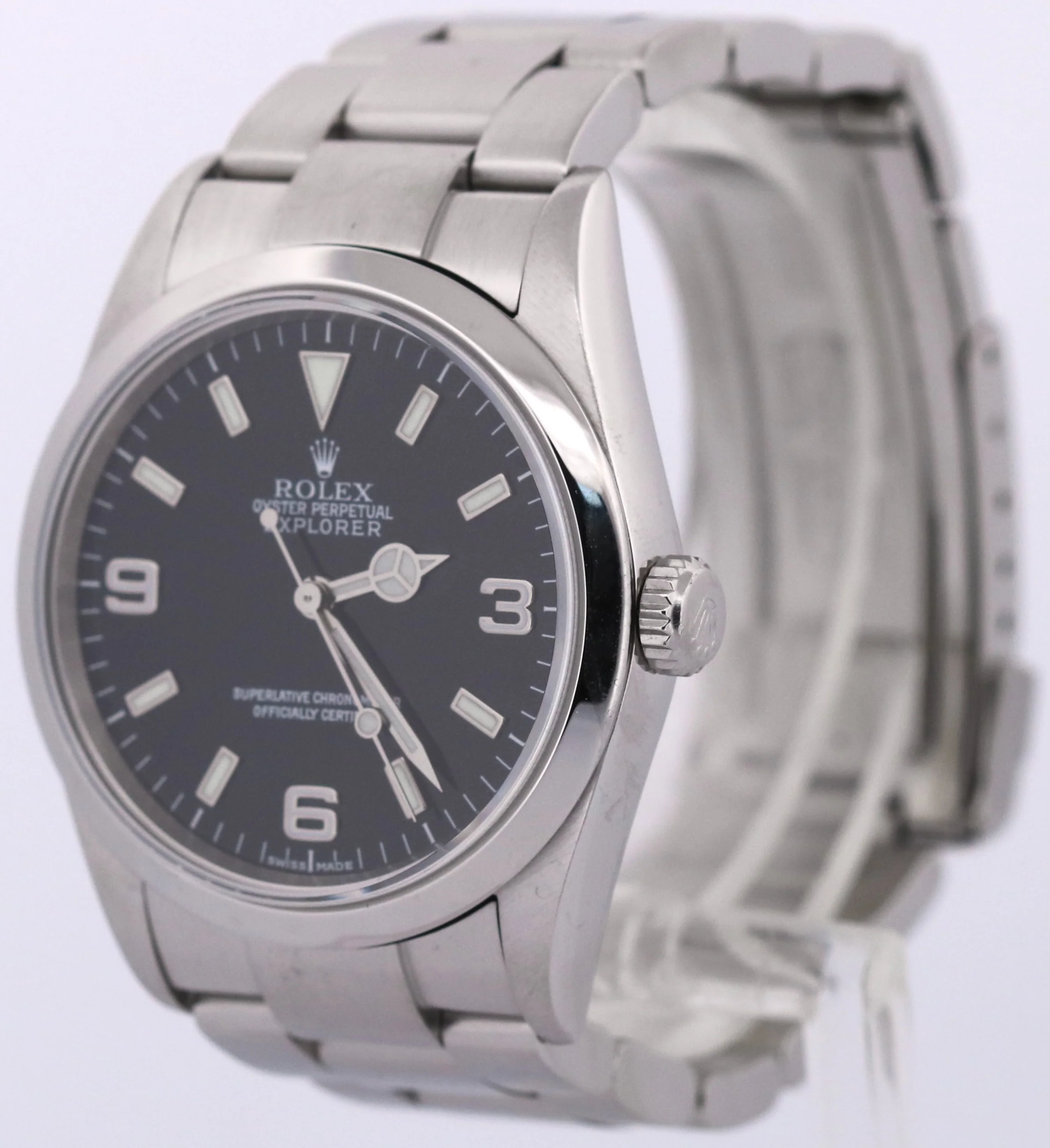 Rolex Explorer I BLACK 36mm 3-6-9 Stainless Steel Oyster NO-HOLES 114270 - Image 3
