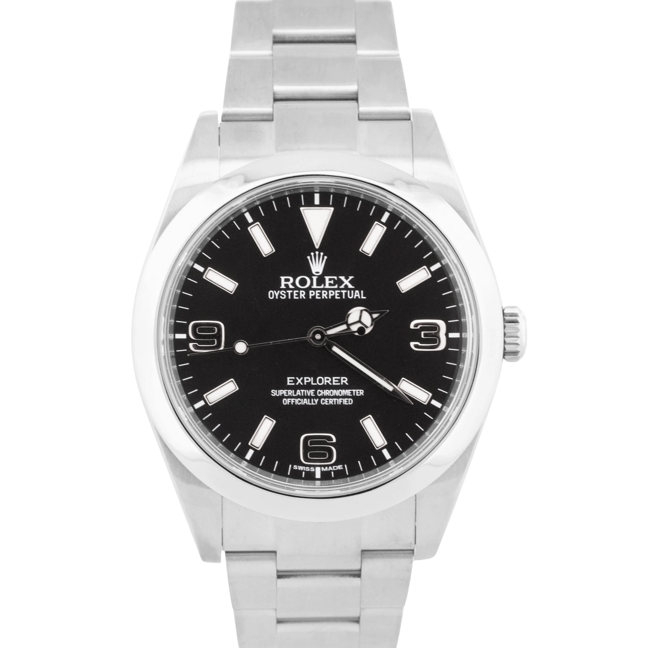 Rolex Explorer I BLACK Stainless Steel 39mm 3-6-9 MK1 Automatic Watch 214270