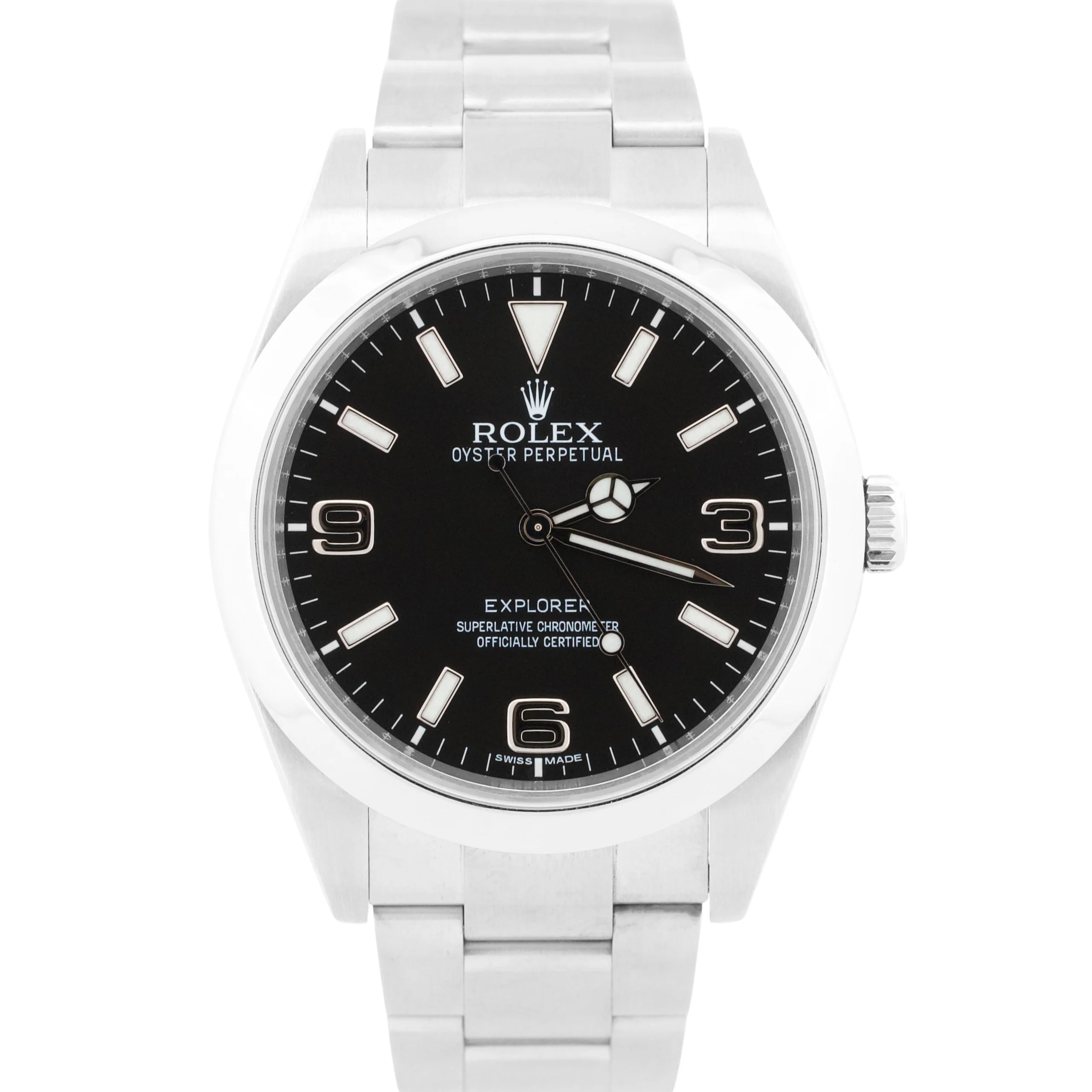 Rolex Explorer I BLACK Stainless Steel 39mm 3-6-9 MK1 Automatic Watch 214270