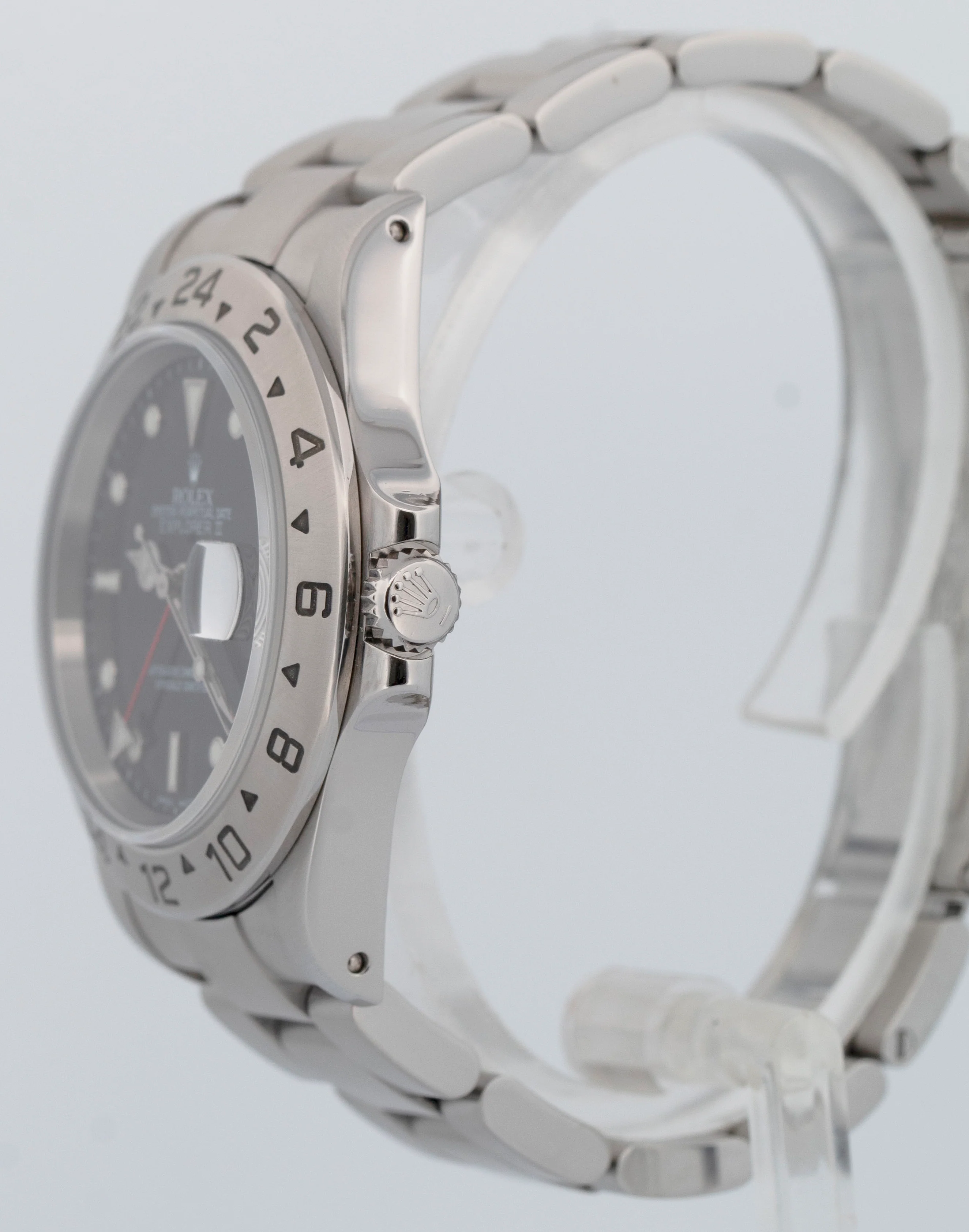 Rolex Explorer II Black 16570 SOLID END LINK 40mm Red GMT Stainless Steel Watch - Image 3