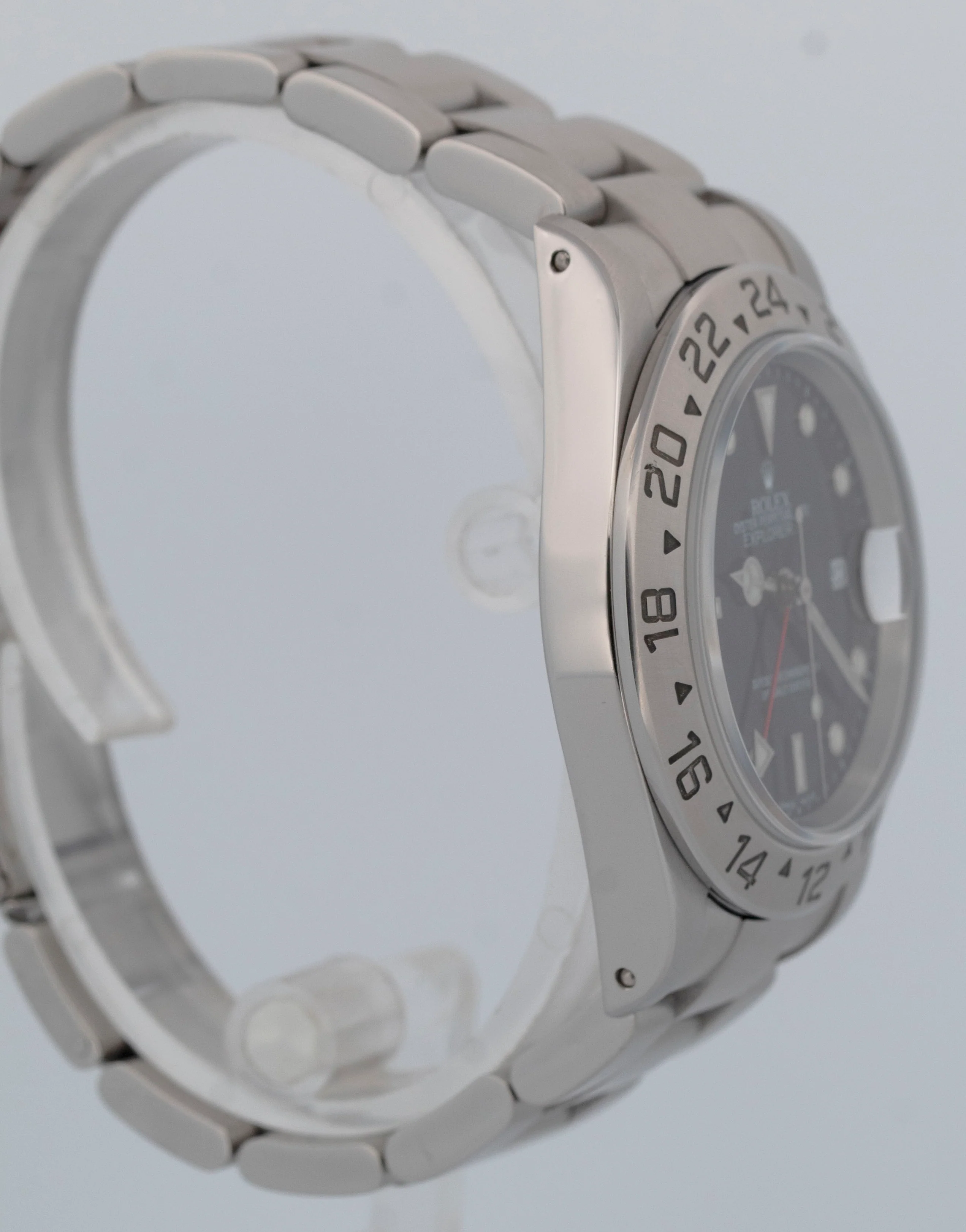 Rolex Explorer II Black 16570 SOLID END LINK 40mm Red GMT Stainless Steel Watch - Image 4