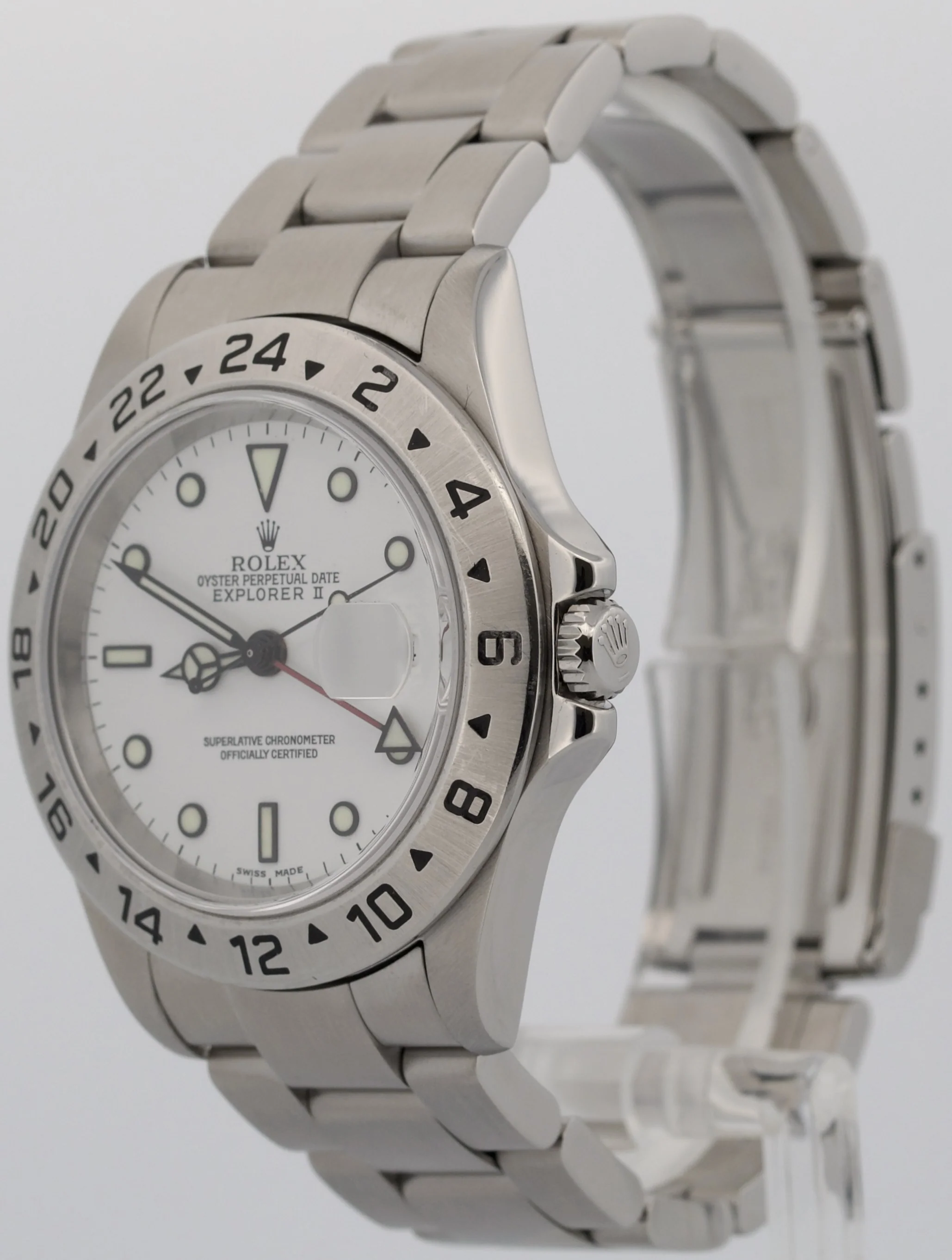 Rolex Explorer II POLAR WHITE Stainless Steel NO-HOLES 40mm Oyster 16570 Watch - Image 3