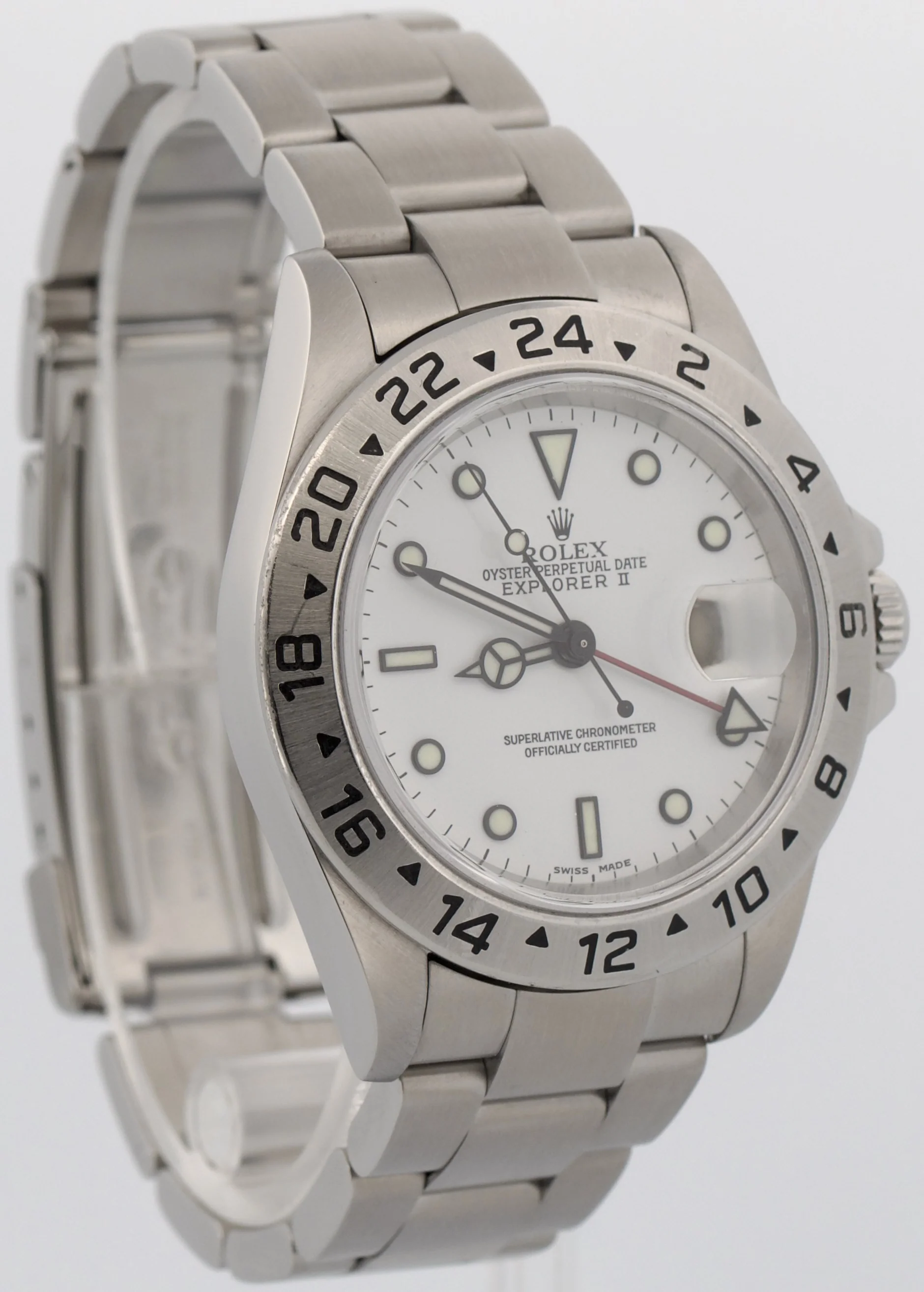 Rolex Explorer II POLAR WHITE Stainless Steel NO-HOLES 40mm Oyster 16570 Watch - Image 4