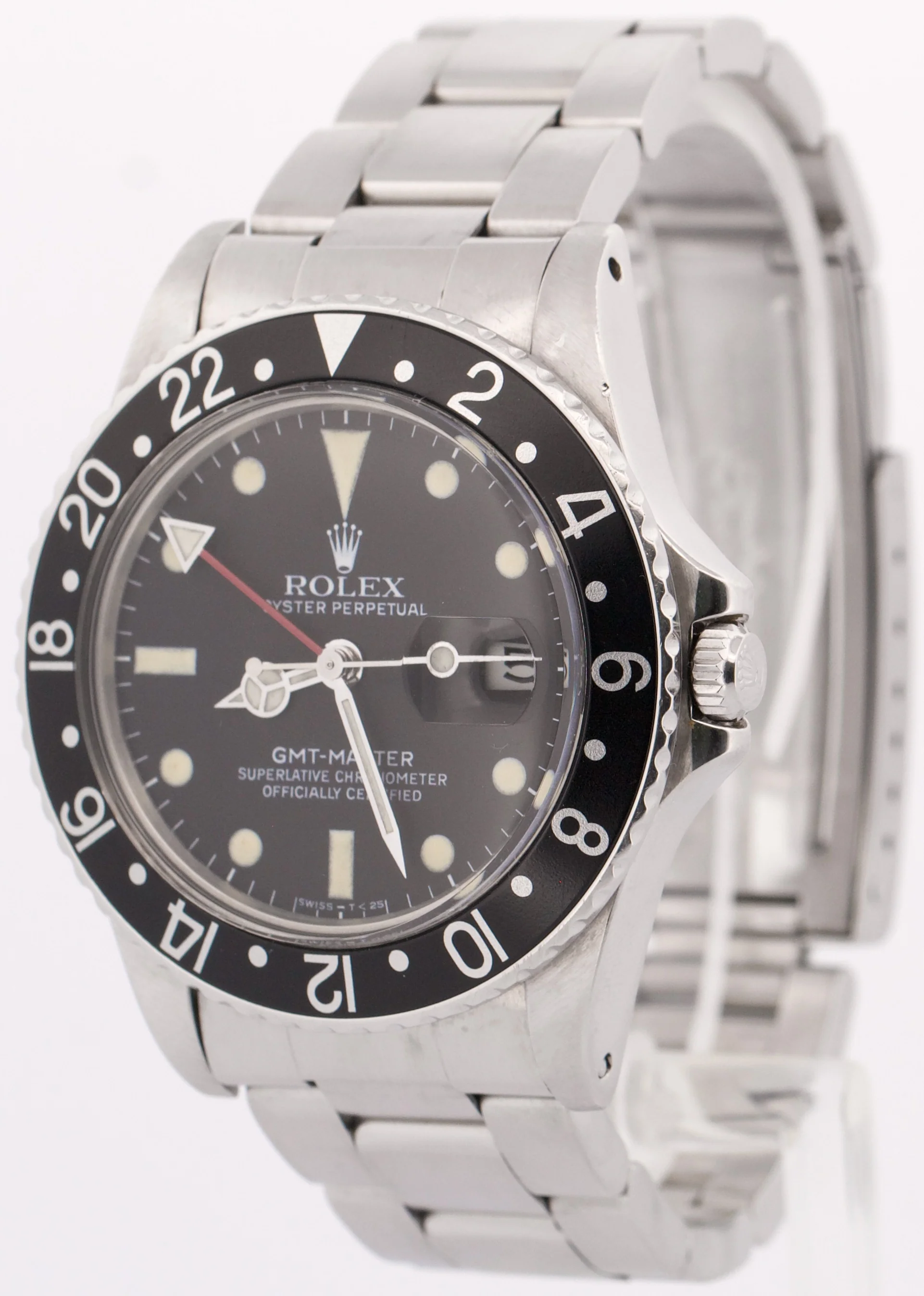 Rolex GMT-Master Black Red Date MATTE Stainless Steel PATINA 40mm Oyster 16750 - Image 3