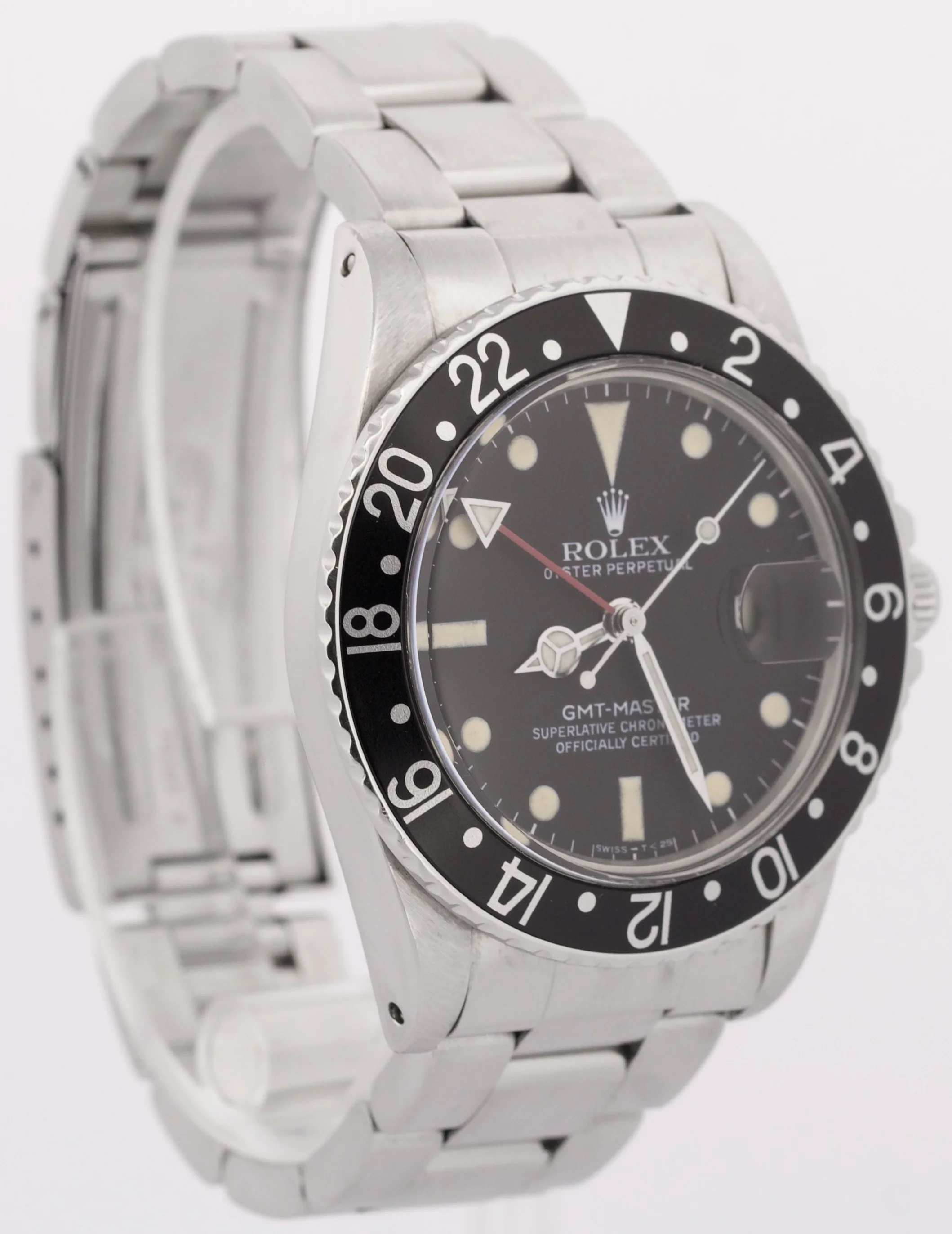 Rolex GMT-Master Black Red Date MATTE Stainless Steel PATINA 40mm Oyster 16750 - Image 4