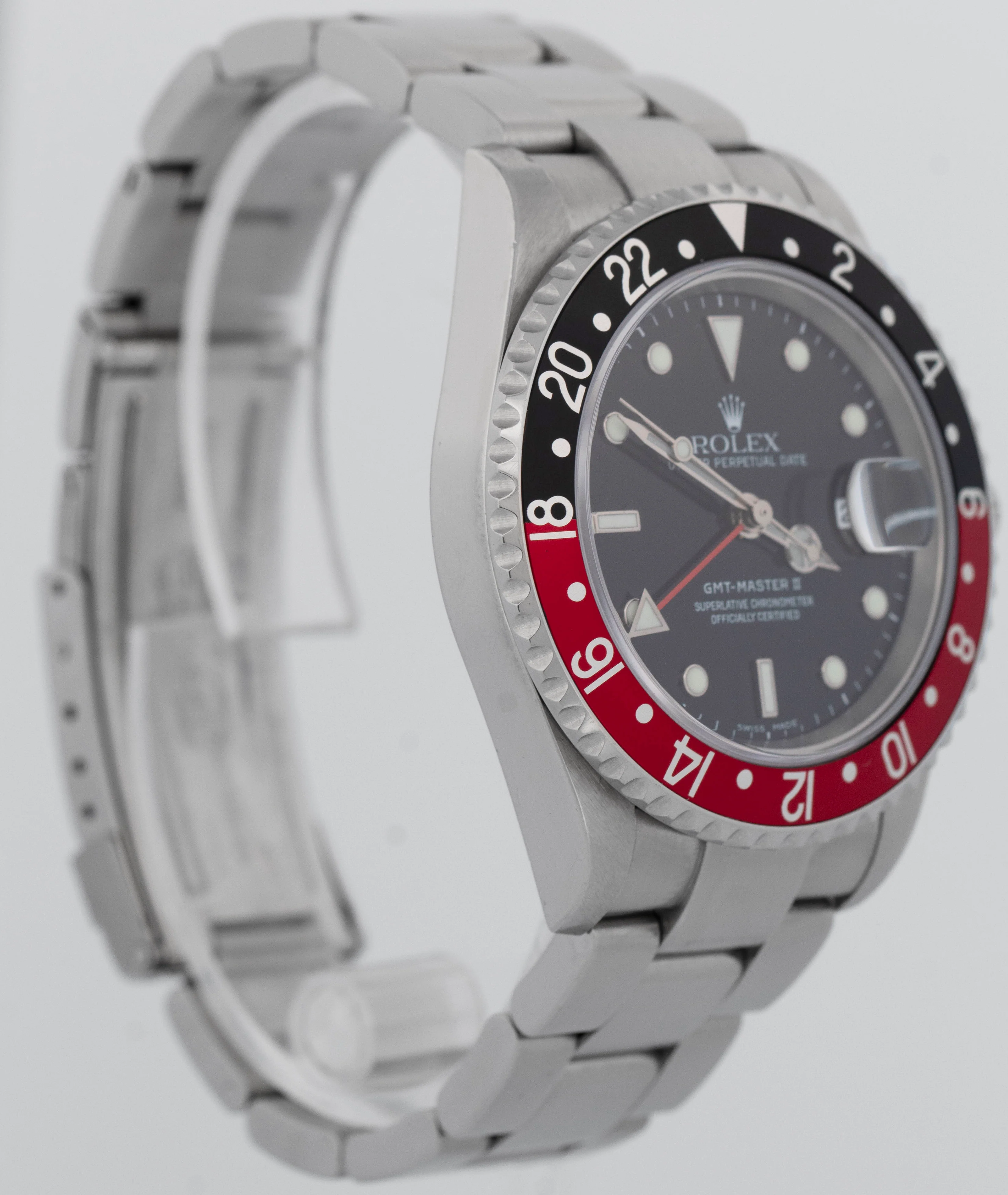 Rolex GMT-Master II 40mm COKE Red Black NO-HOLES Stainless Oyster Watch 16710 - Image 4