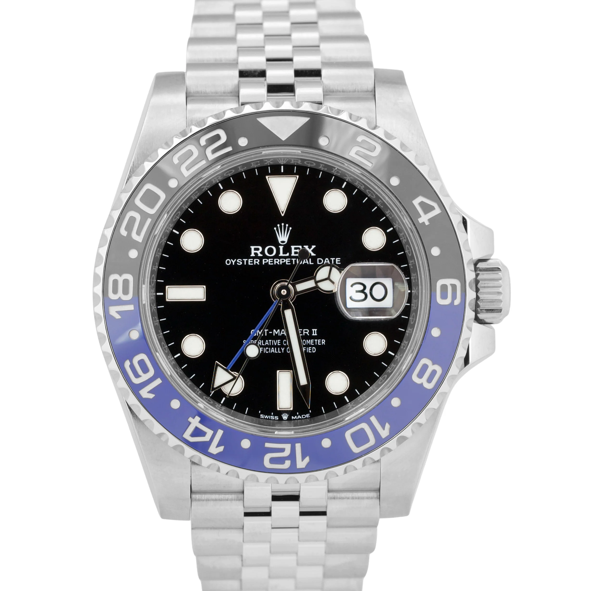 Rolex GMT-Master II BATGIRL Steel Blue Black 40mm 126710 BLNR JUBILEE Watch