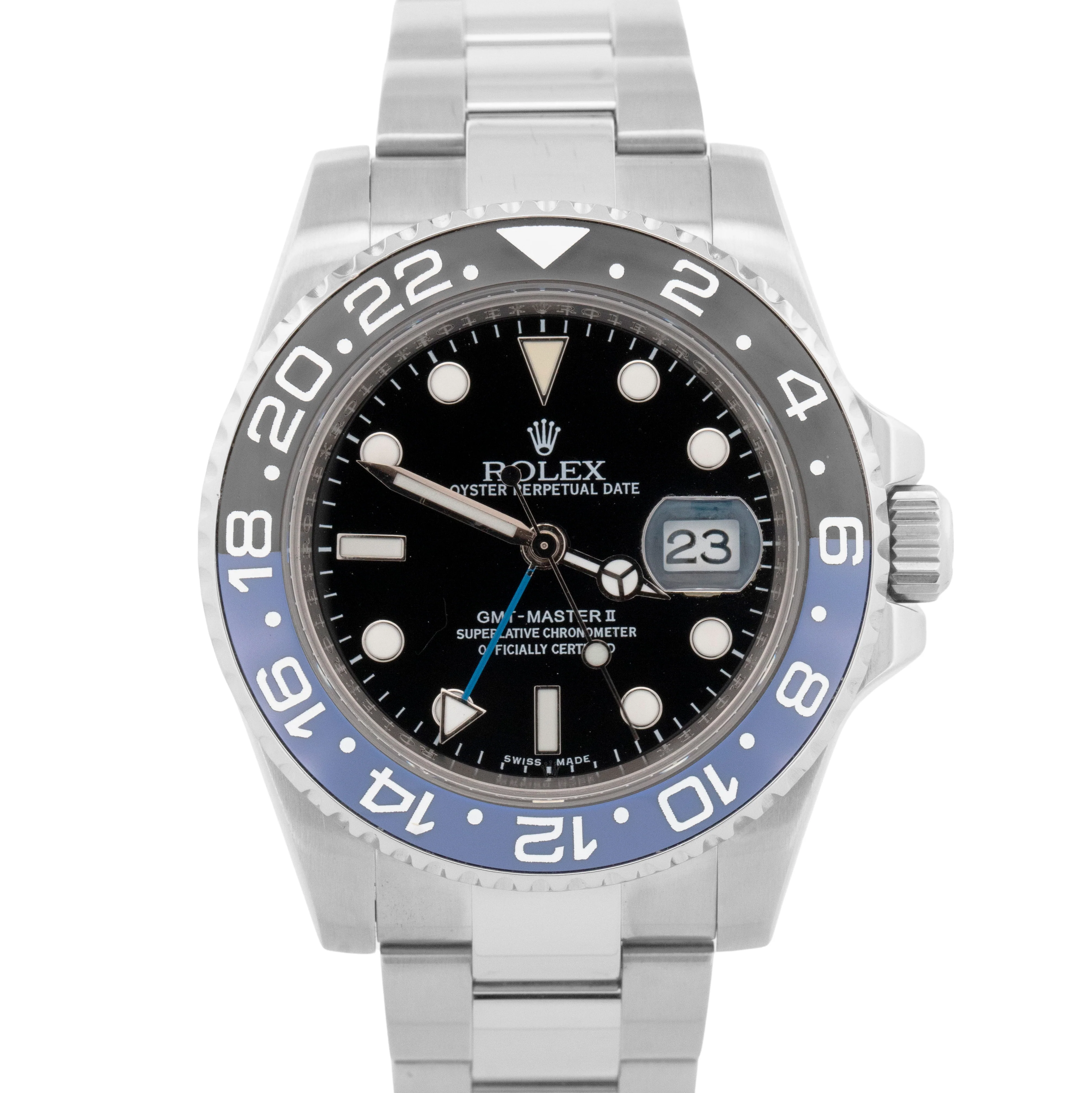 Rolex GMT-Master II Custom Blue Black Batman Stainless Ceramic 40mm 116710LN BOX