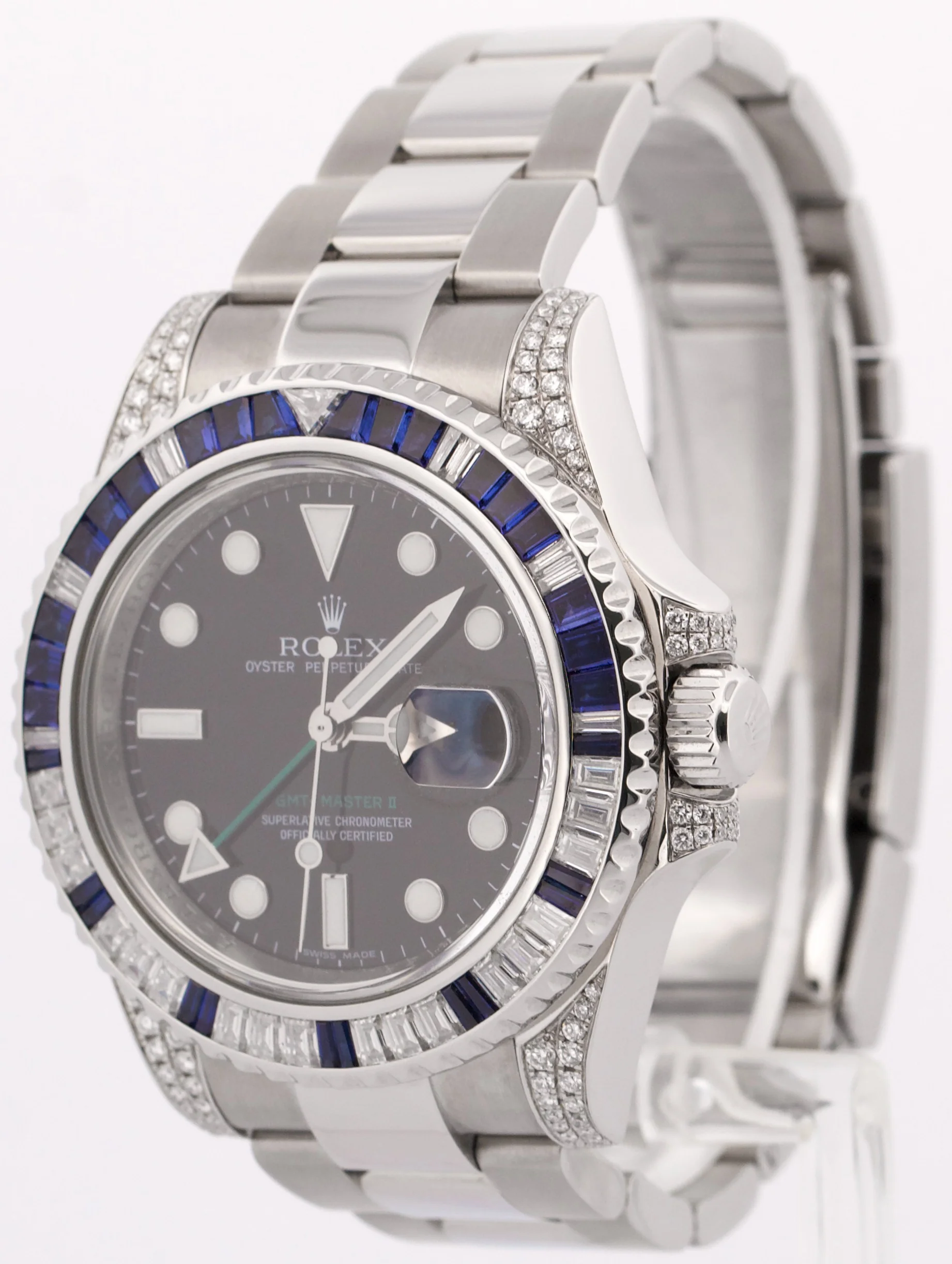 Rolex GMT-Master II SAPPHIRE DIAMOND Stainless Steel Black Blue 40mm 116710 - Image 3