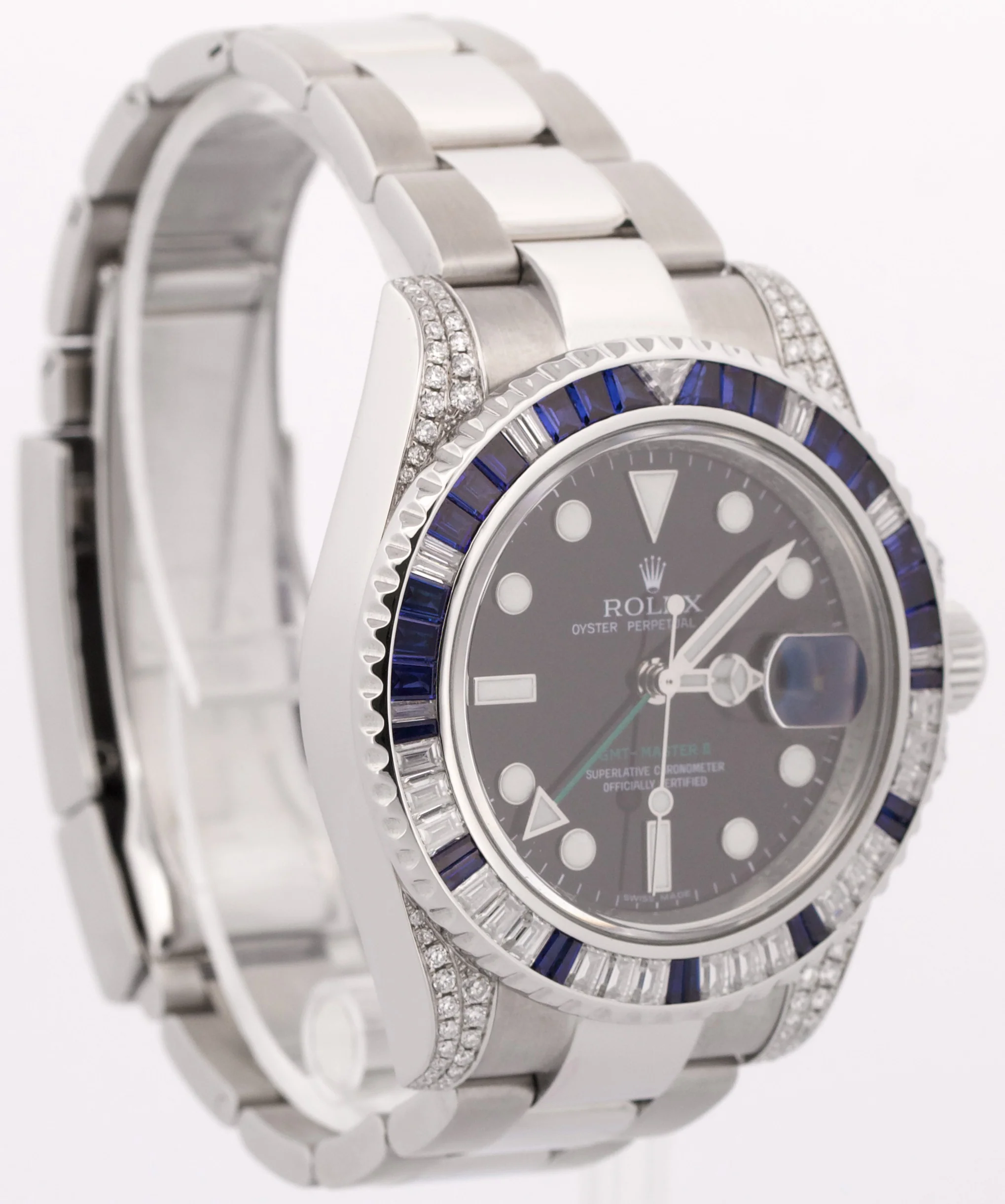 Rolex GMT-Master II SAPPHIRE DIAMOND Stainless Steel Black Blue 40mm 116710 - Image 4