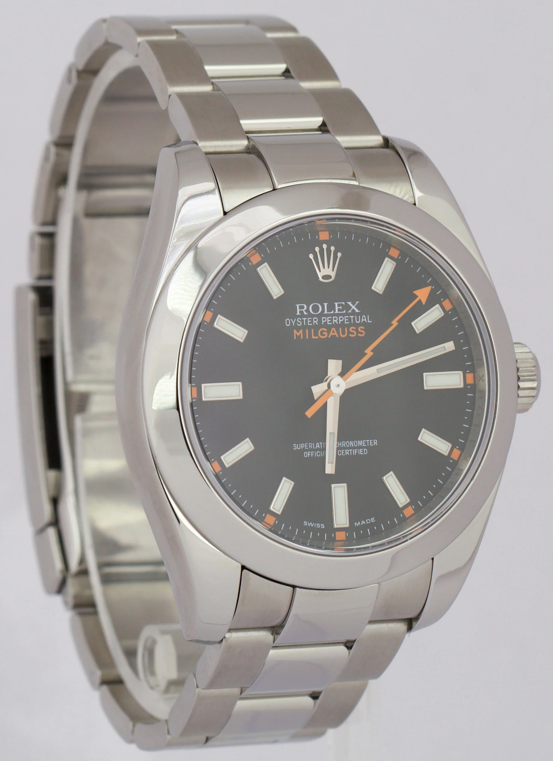 Rolex Milgauss BLACK Orange 40mm Stainless Steel Automatic Oyster 116400 Watch - Image 4
