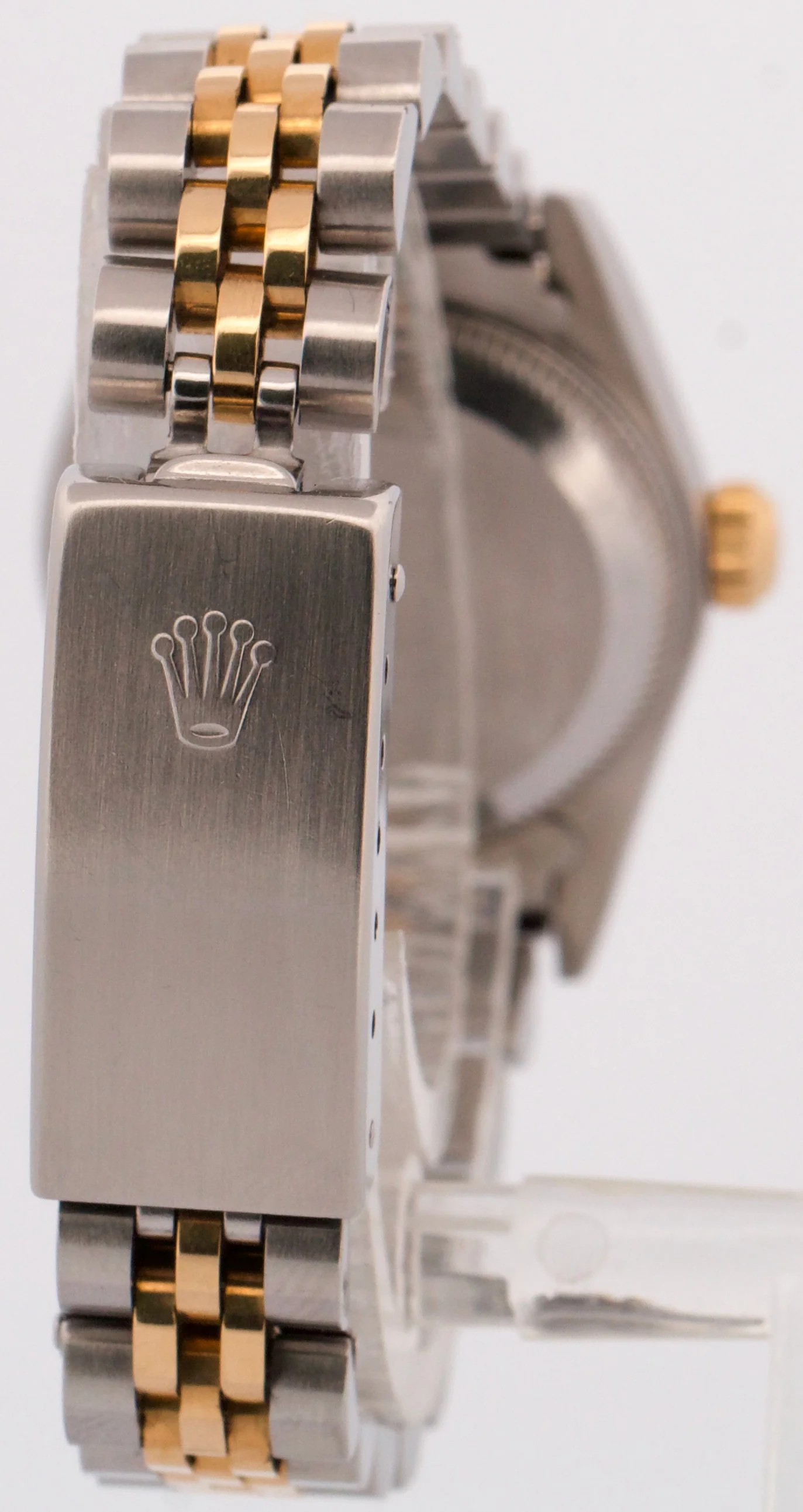 Rolex Oyster Perpetual 24mm BLACK DIAMOND 18K Gold Steel Fluted JUBILEE 76193 - Image 6