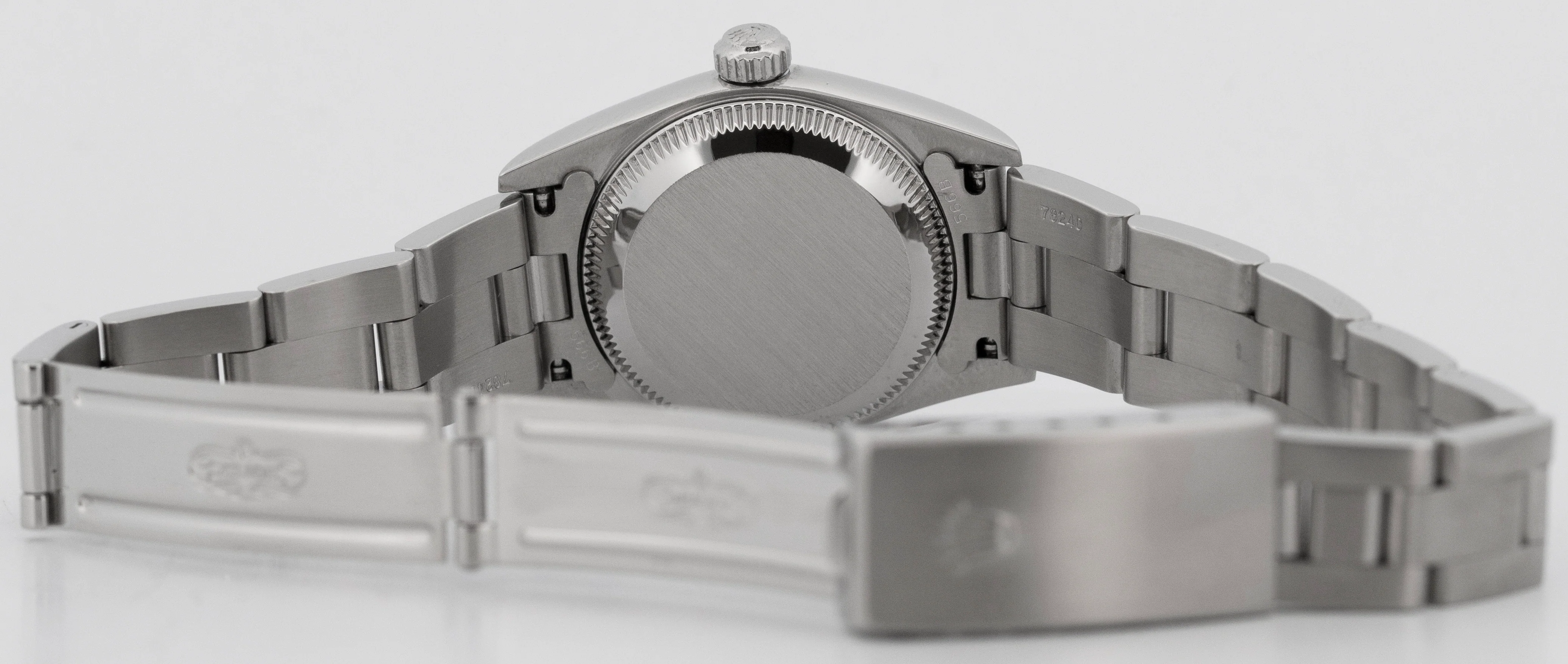 Rolex Oyster Perpetual 24mm Black Stainless Steel Oyster NO-HOLES Watch 76080 - Image 8