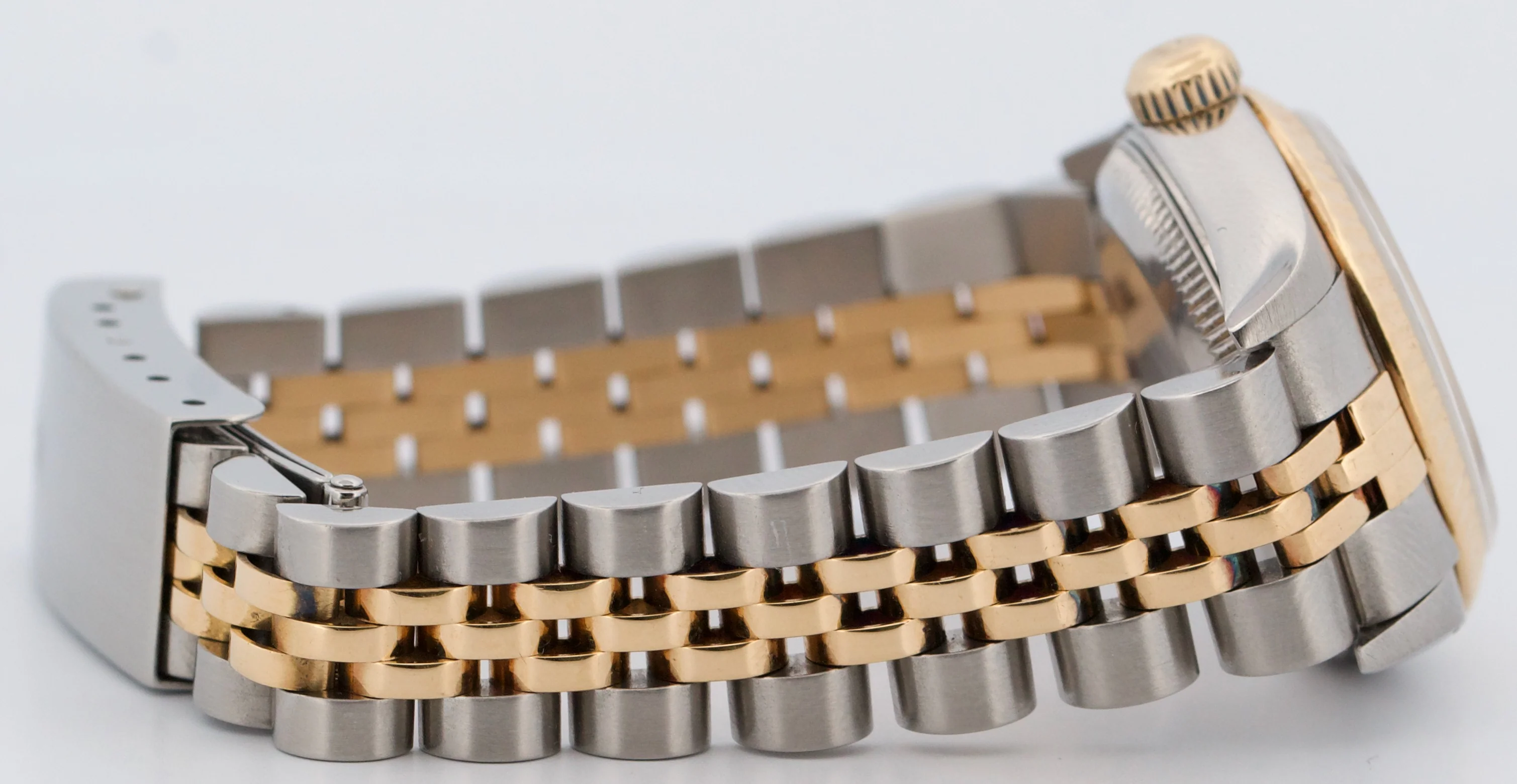 Rolex Oyster Perpetual 24mm CHAMPAGNE 18K Yellow Gold Steel JUBILEE 76193 Watch - Image 8