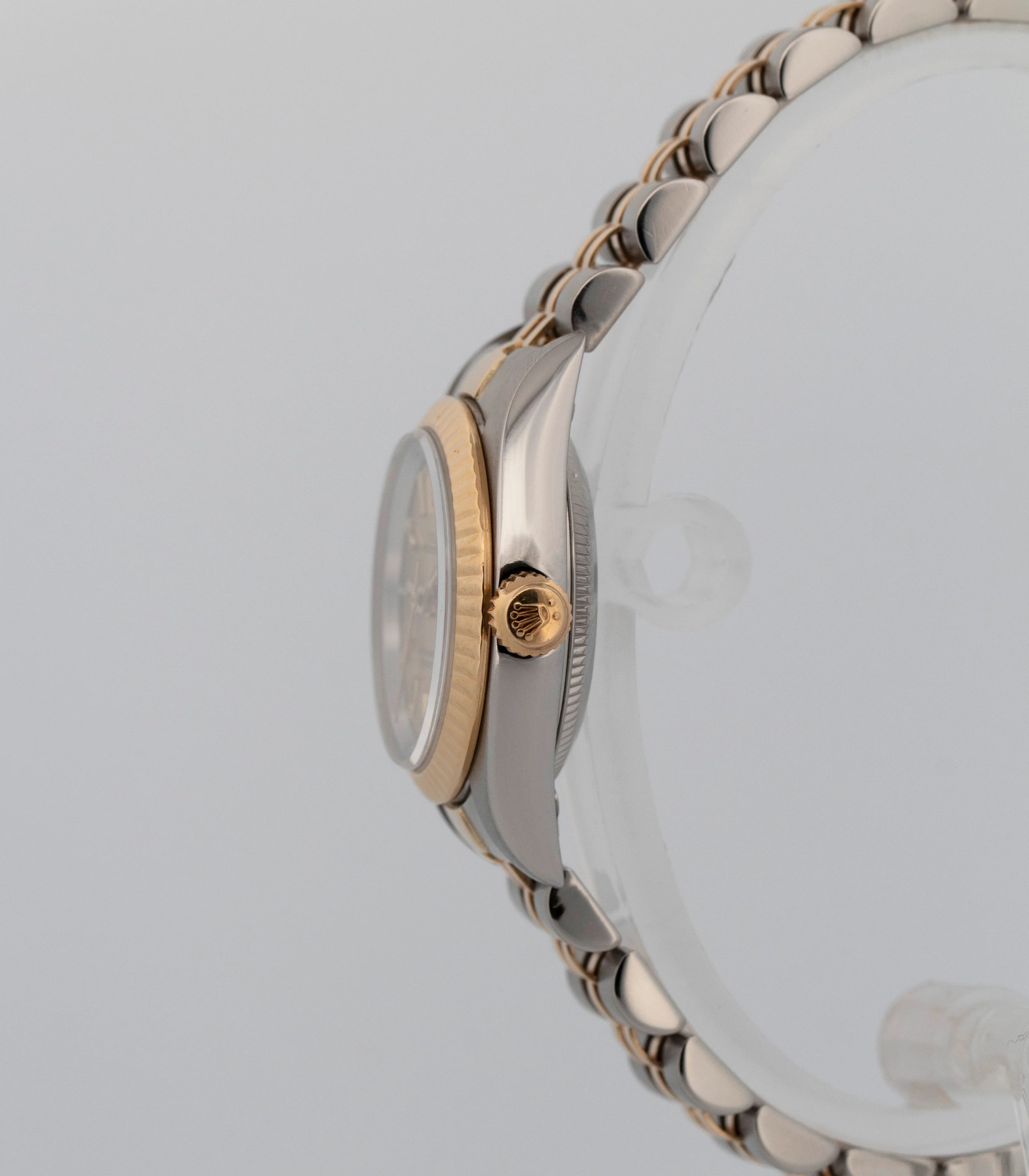 Rolex Oyster Perpetual 24mm CHAMPAGNE 18K Yellow Gold Steel JUBILEE 76193 Watch - Image 3