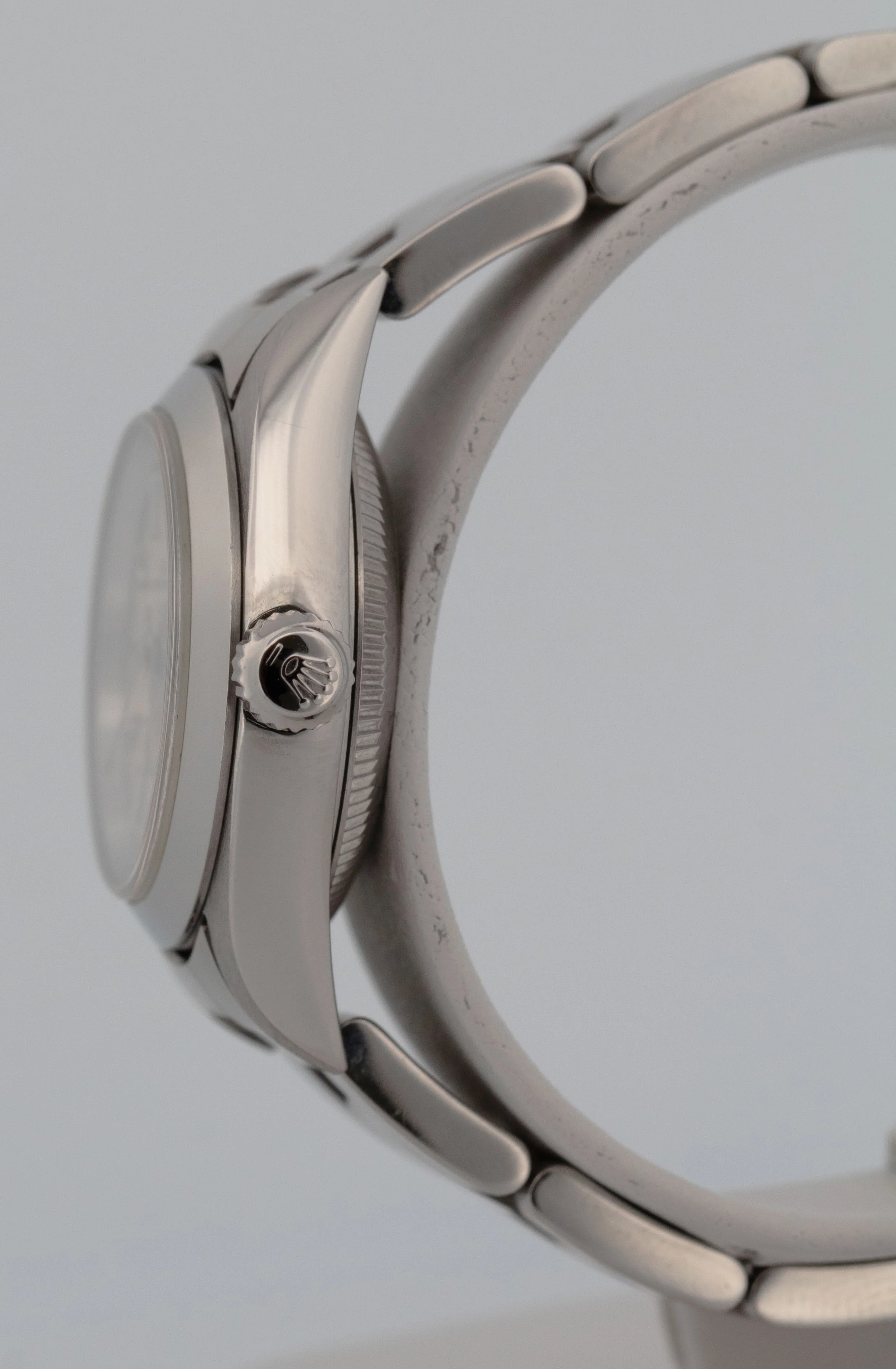 Rolex Oyster Perpetual 24mm Silver NO-HOLES Stainless Steel Oyster Watch 76080 - Image 4
