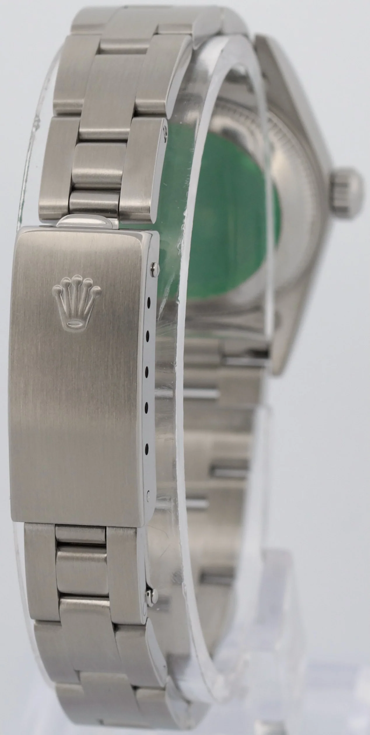 Rolex Oyster Perpetual 24mm SILVER Stainless Steel Oyster NO-HOLES Watch 76080 - Image 6