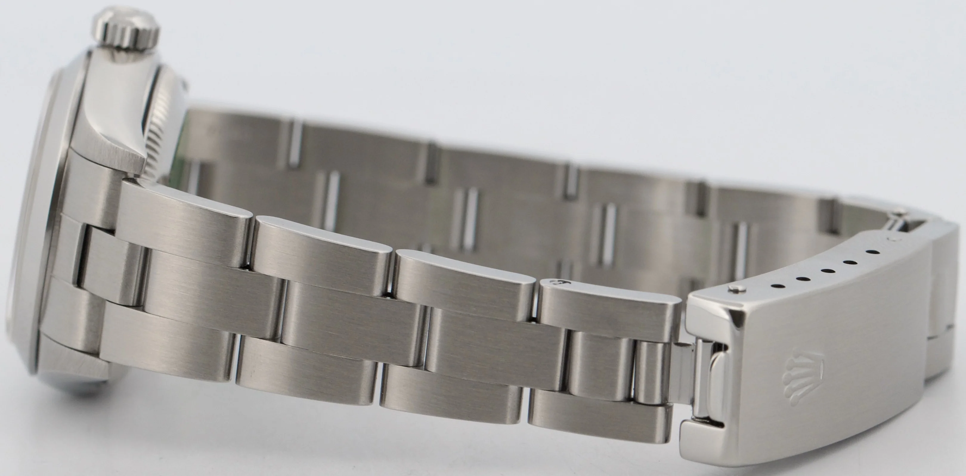 Rolex Oyster Perpetual 24mm SILVER Stainless Steel Oyster NO-HOLES Watch 76080 - Image 7