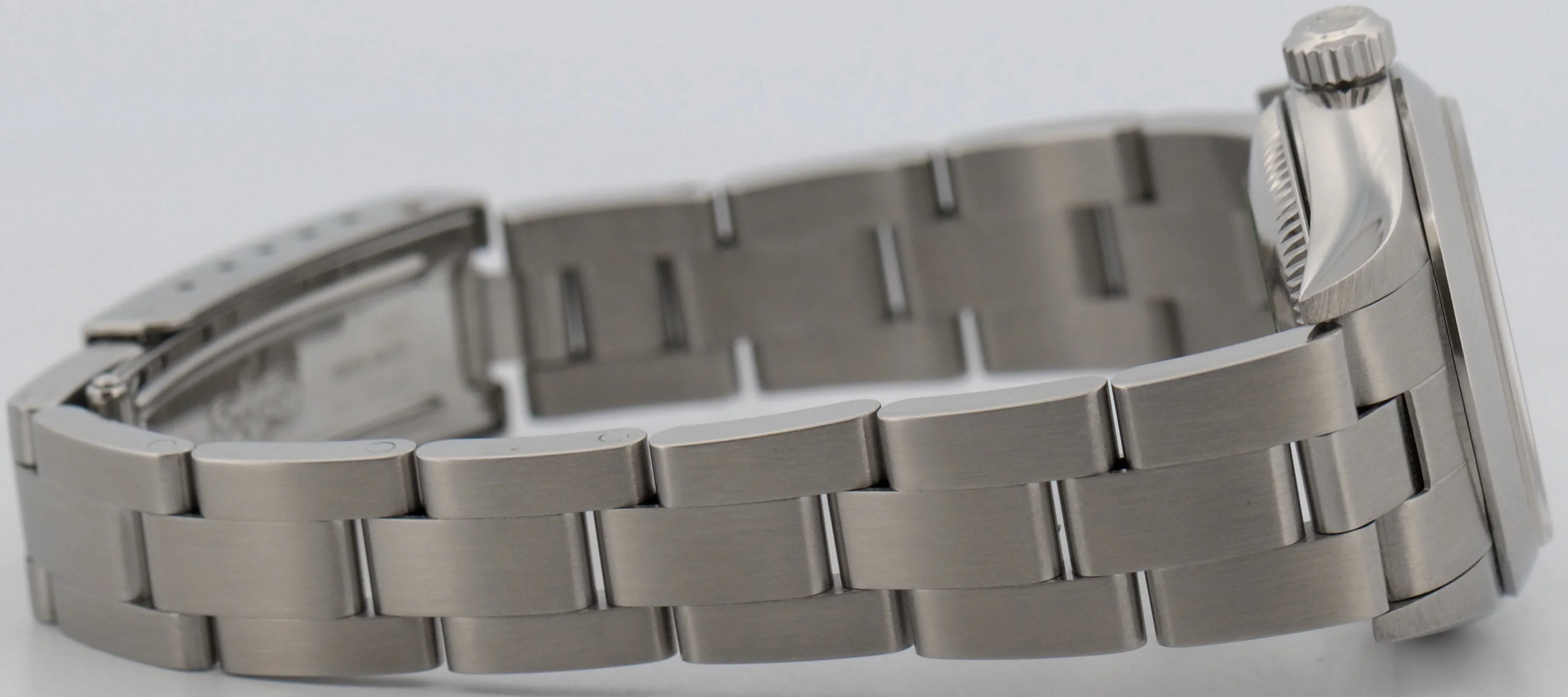Rolex Oyster Perpetual 24mm SILVER Stainless Steel Oyster NO-HOLES Watch 76080 - Image 8