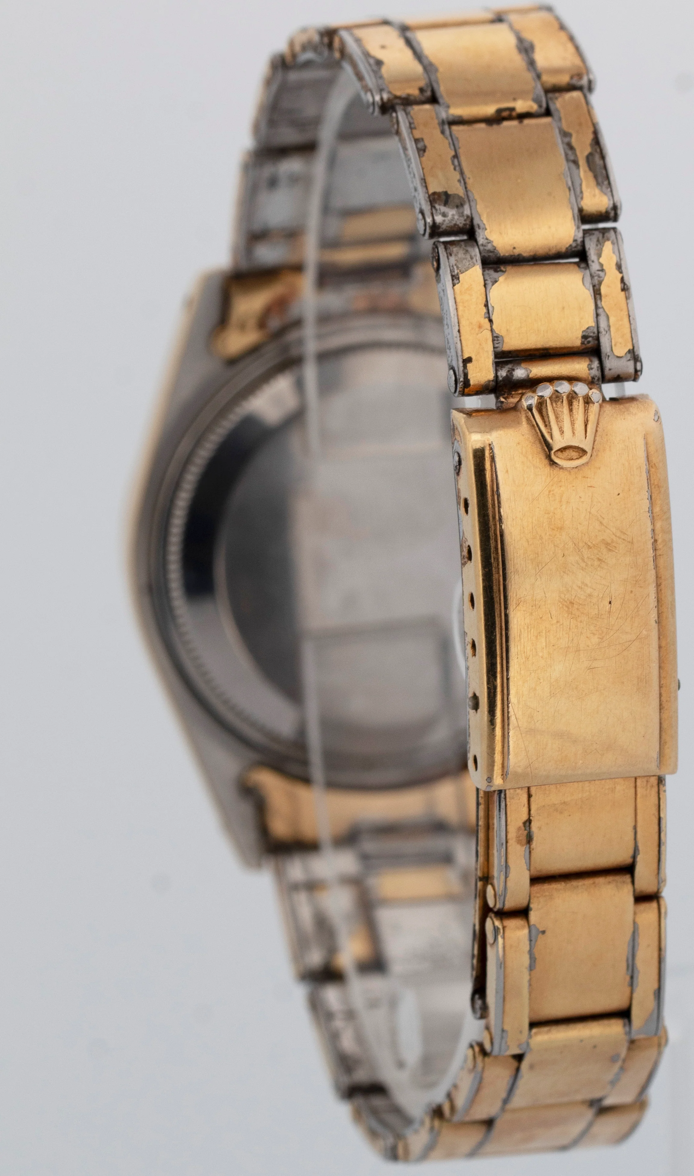Rolex Oyster Perpetual 34mm Gold Shell Cap White Automatic Watch 6634 - Image 5