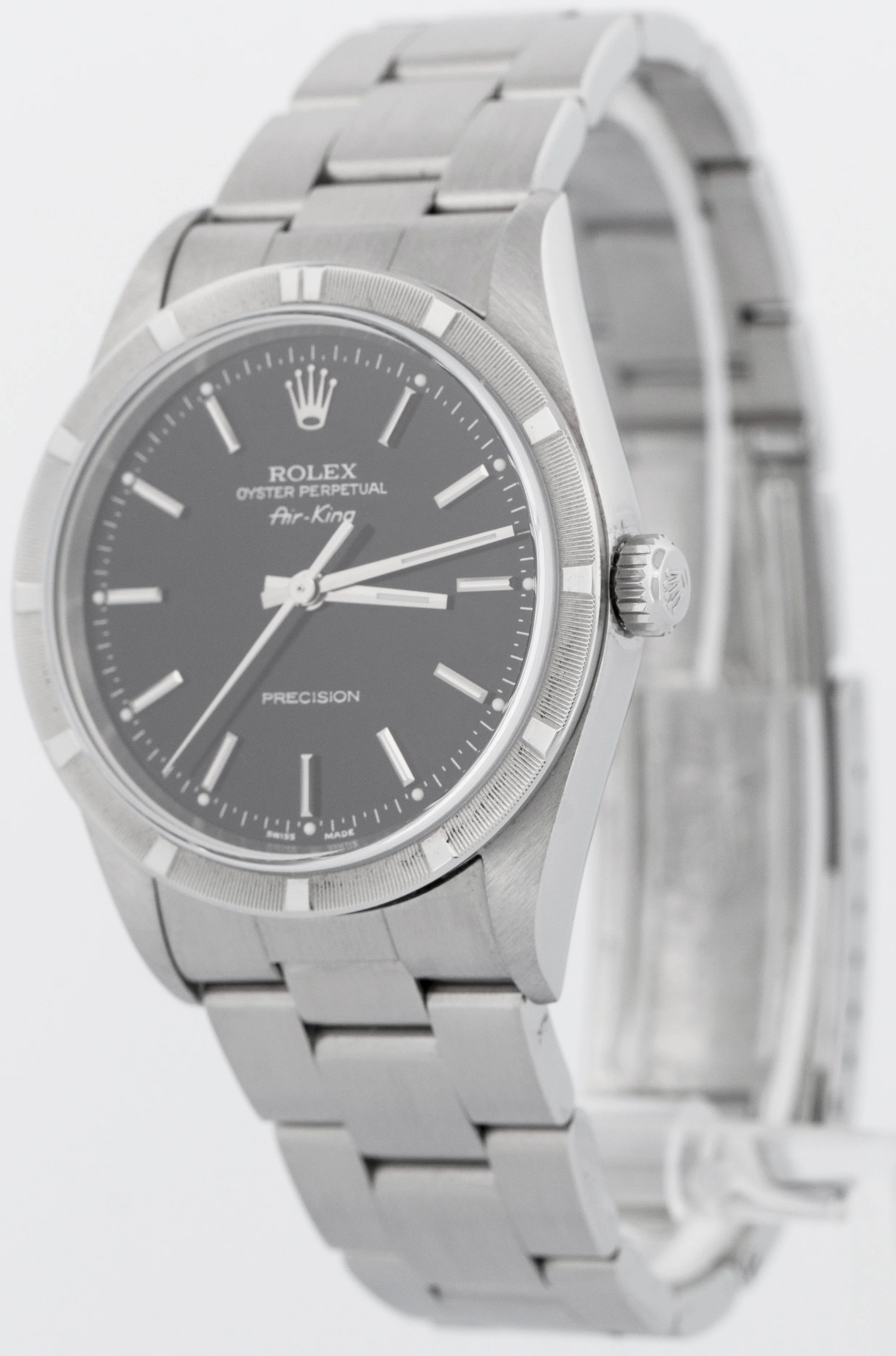 Rolex Oyster Perpetual Air-King Black Stainless Steel NO-HOLES 34mm Watch 14010M - Image 3